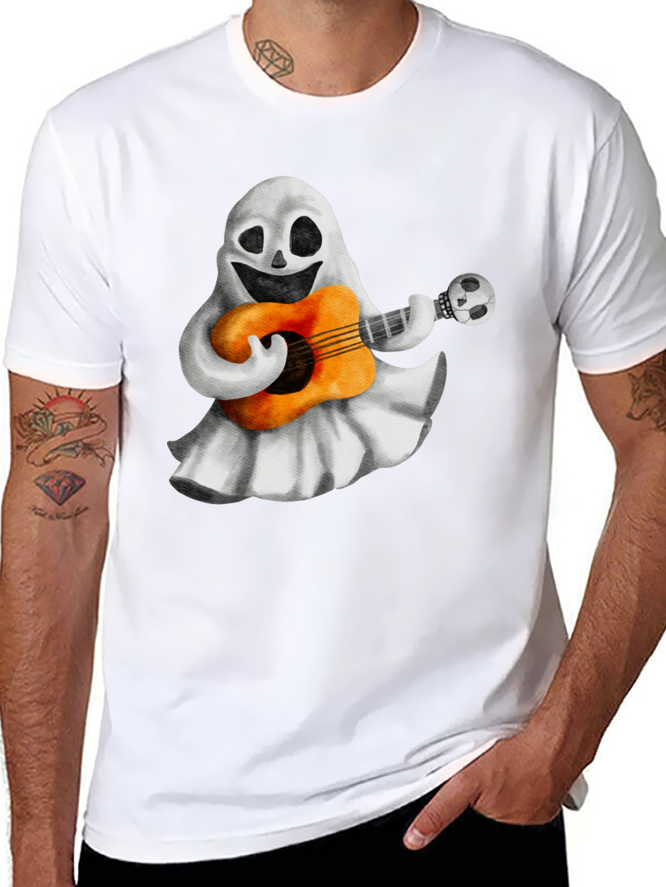 Spooky Guitar Ghost T-Shirt