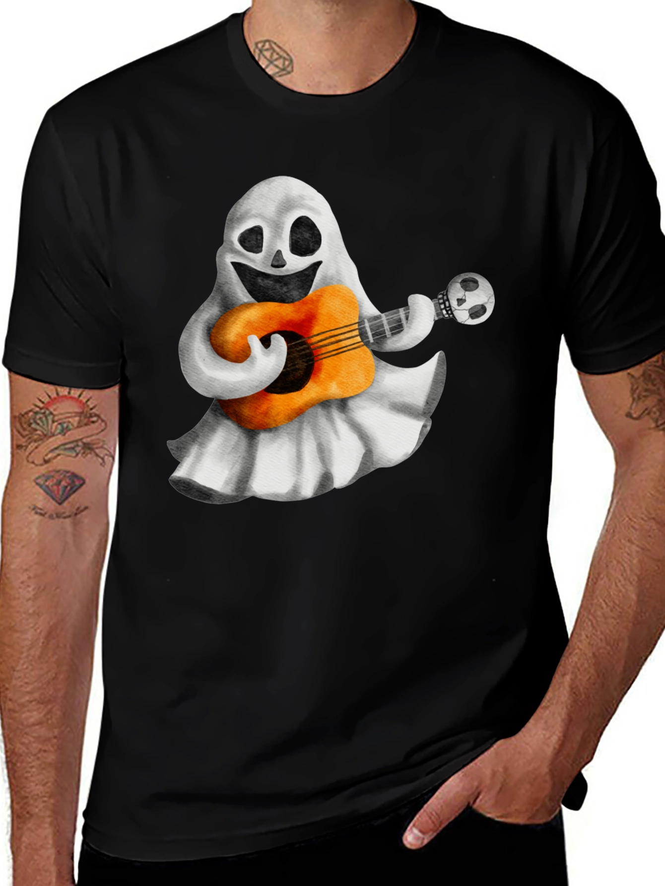 Spooky Guitar Ghost T-Shirt