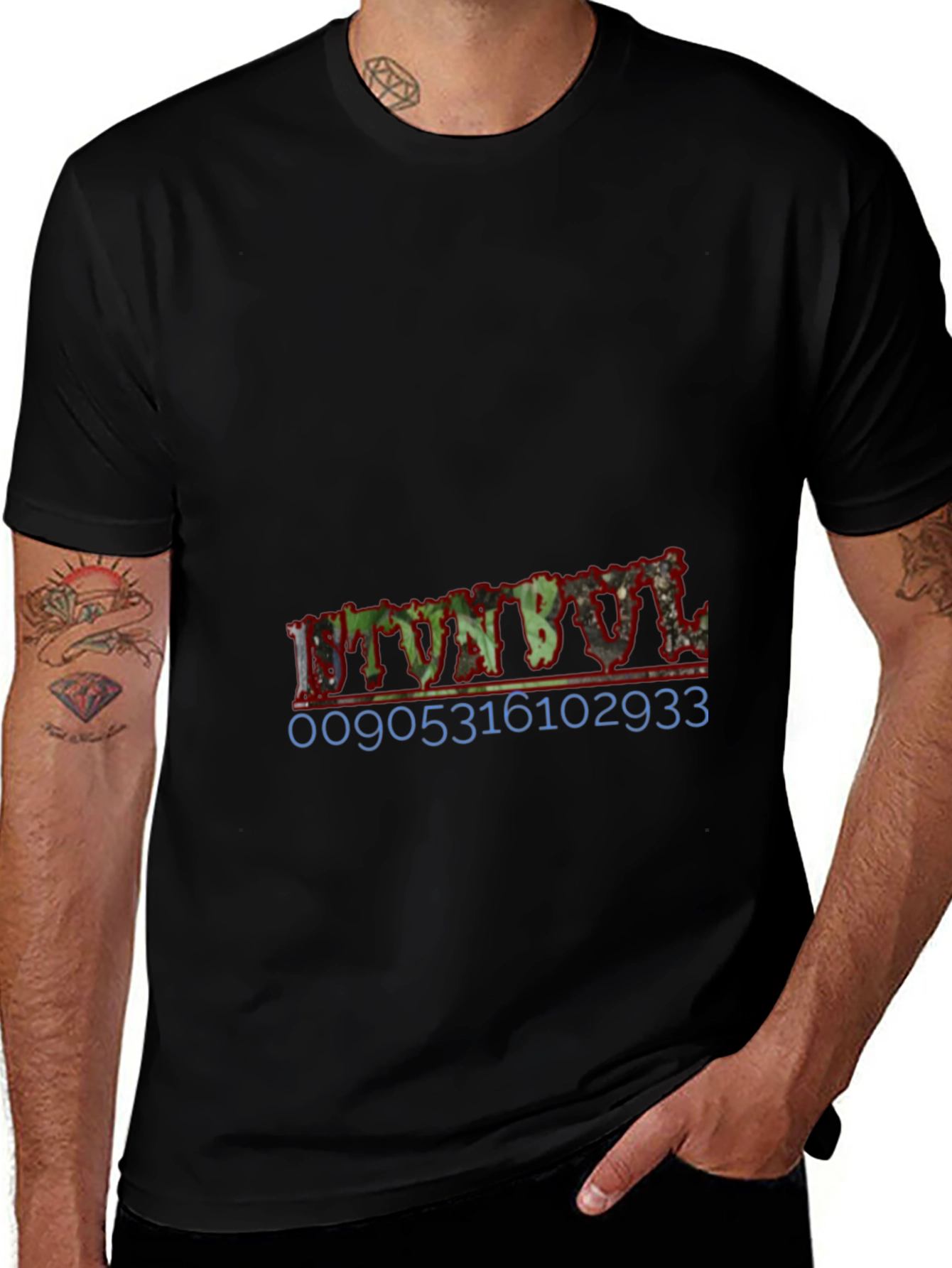 Mens Black Graphic T-Shirt - Urban Style