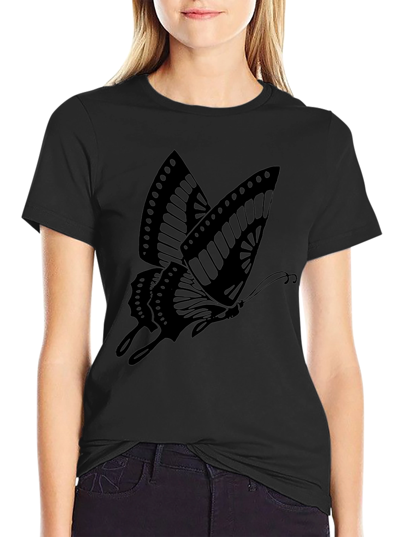 Butterfly Graphic Print Tee - Casual Style