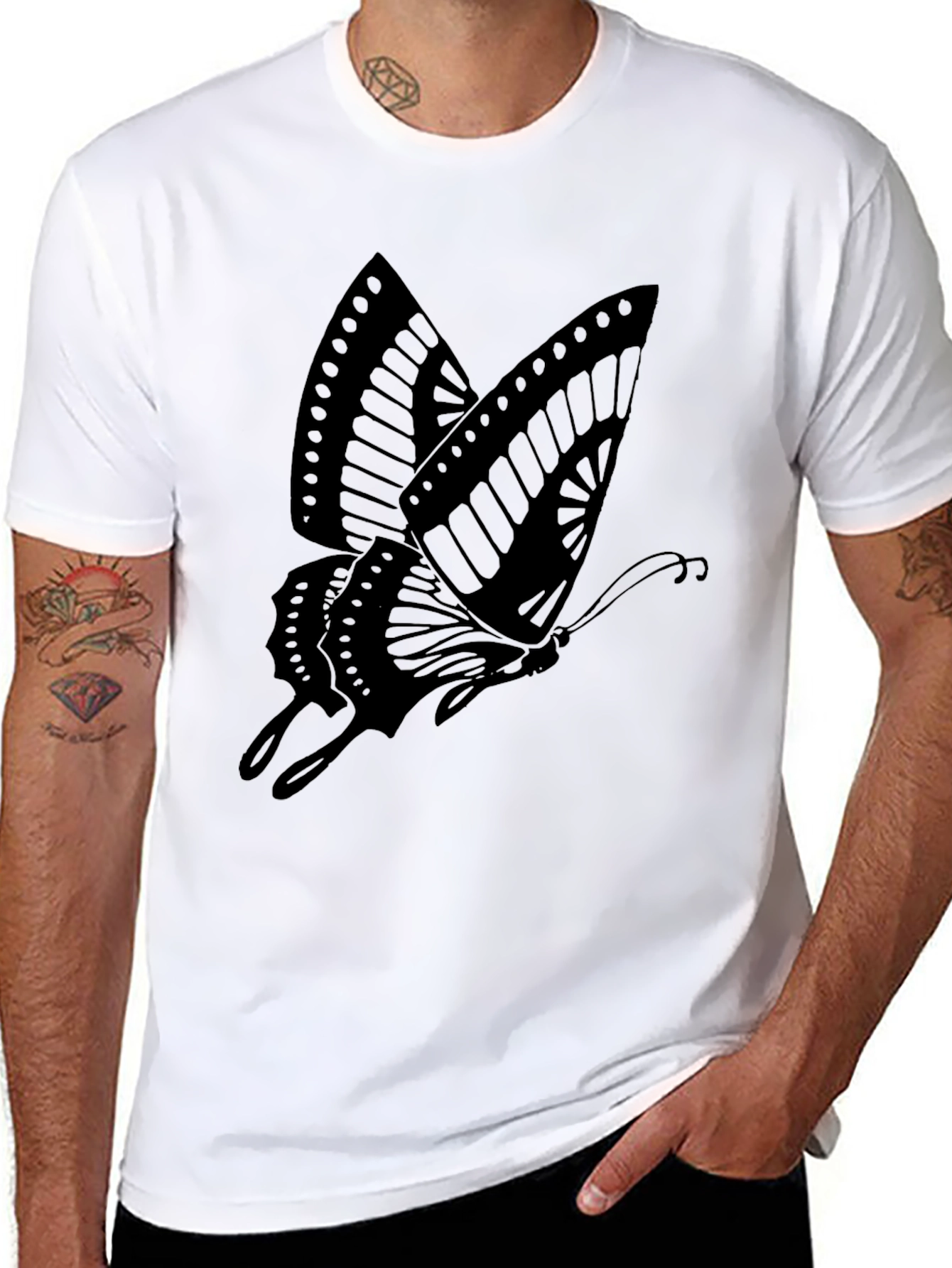 Butterfly Graphic Print Tee - Casual Style