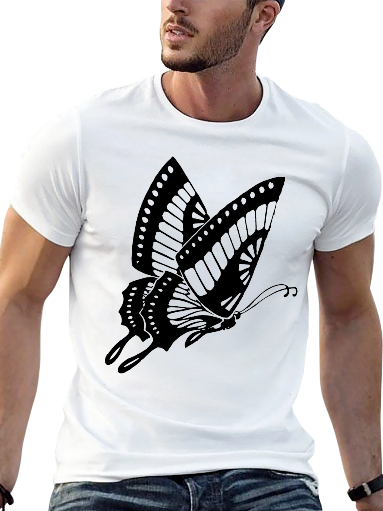 Butterfly Graphic Print Tee - Casual Style
