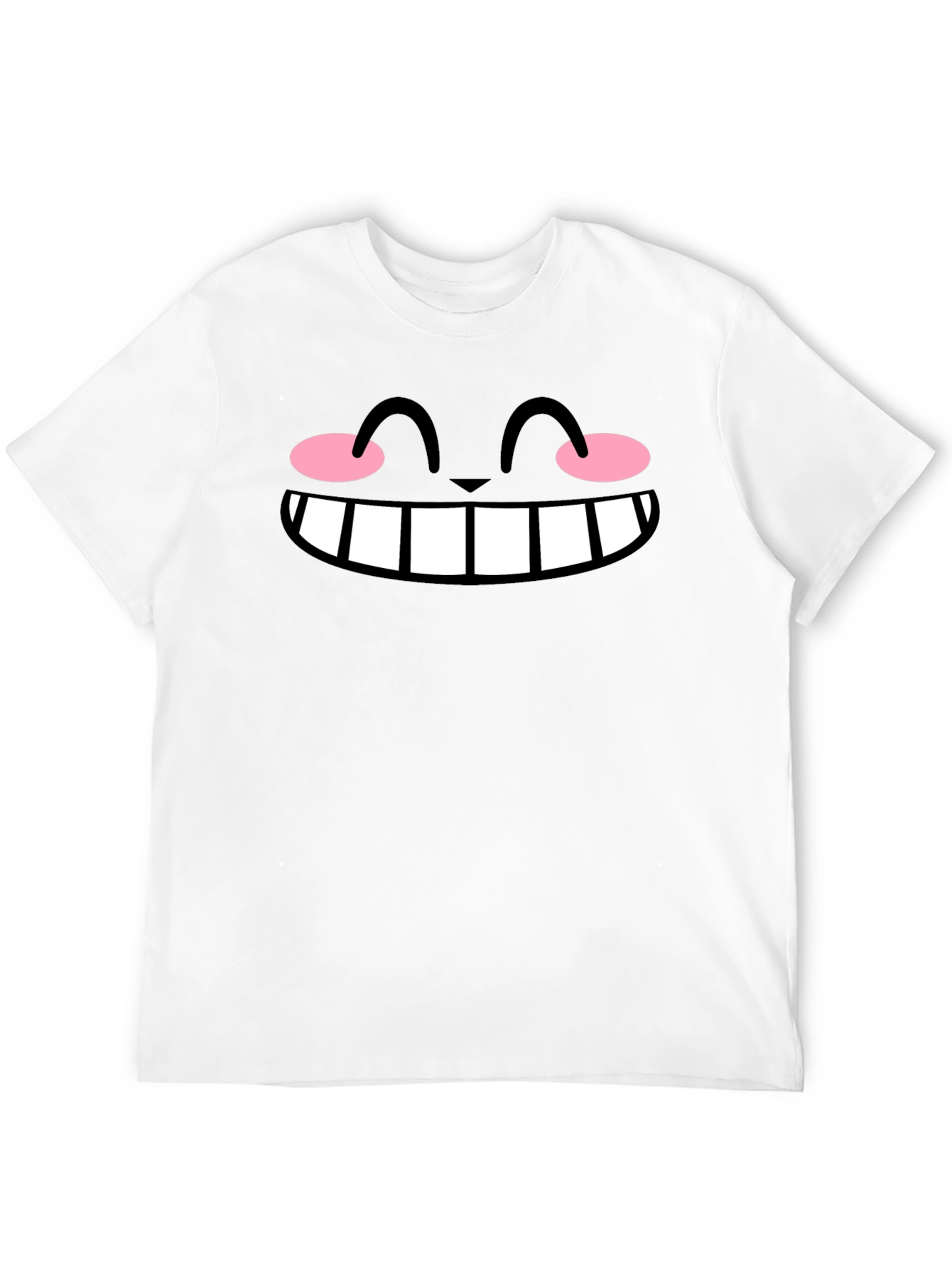 Cute Anime Face Graphic Black T-Shirt