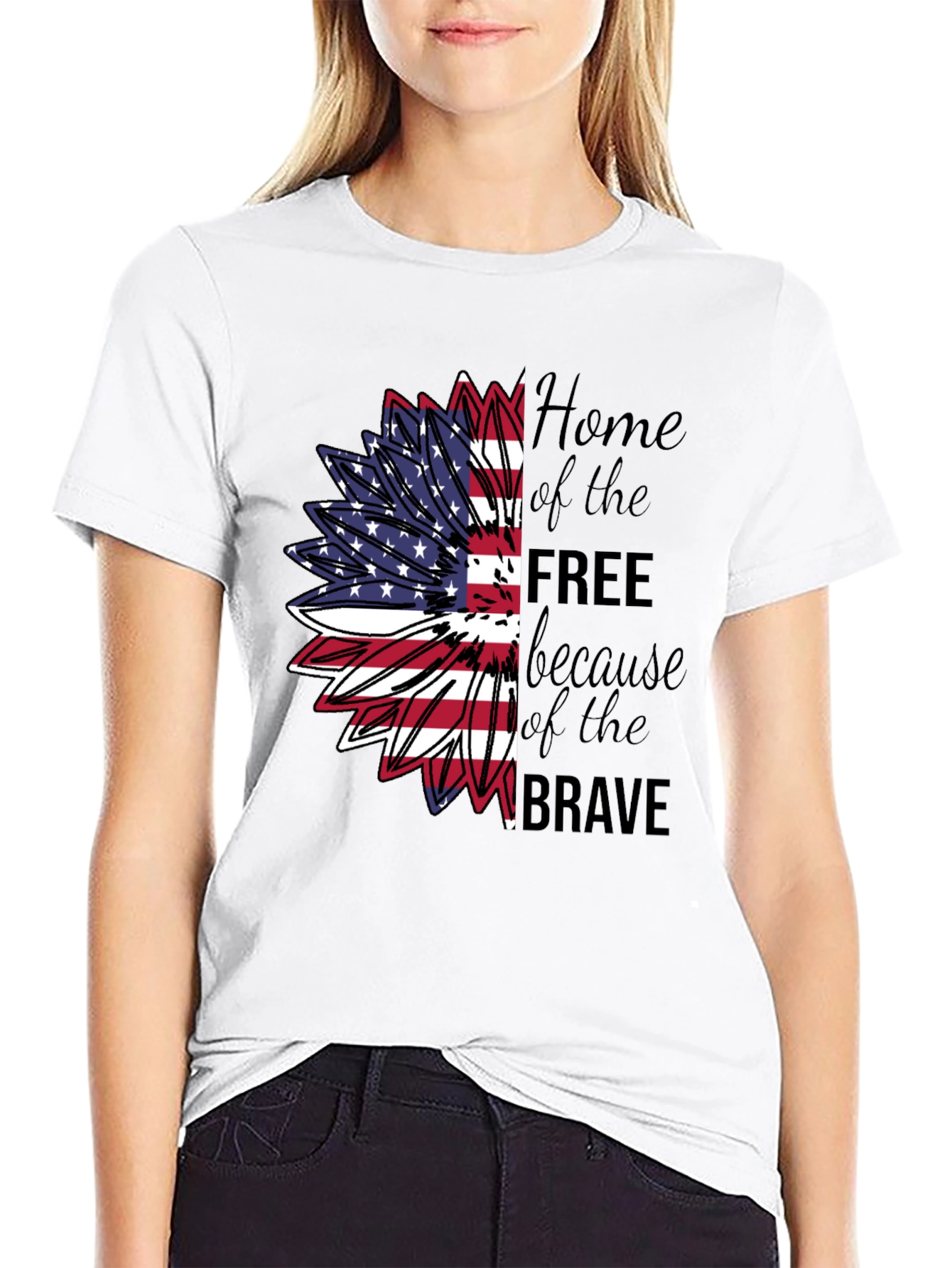 Patriotic Sunflower T-Shirt - Home of the Free