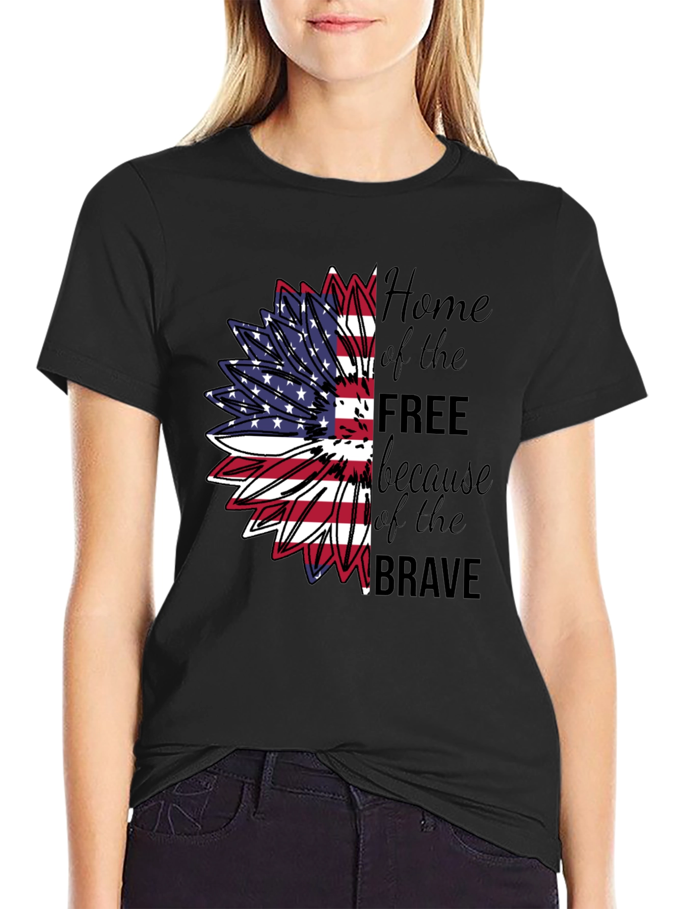 Patriotic Sunflower T-Shirt - Home of the Free