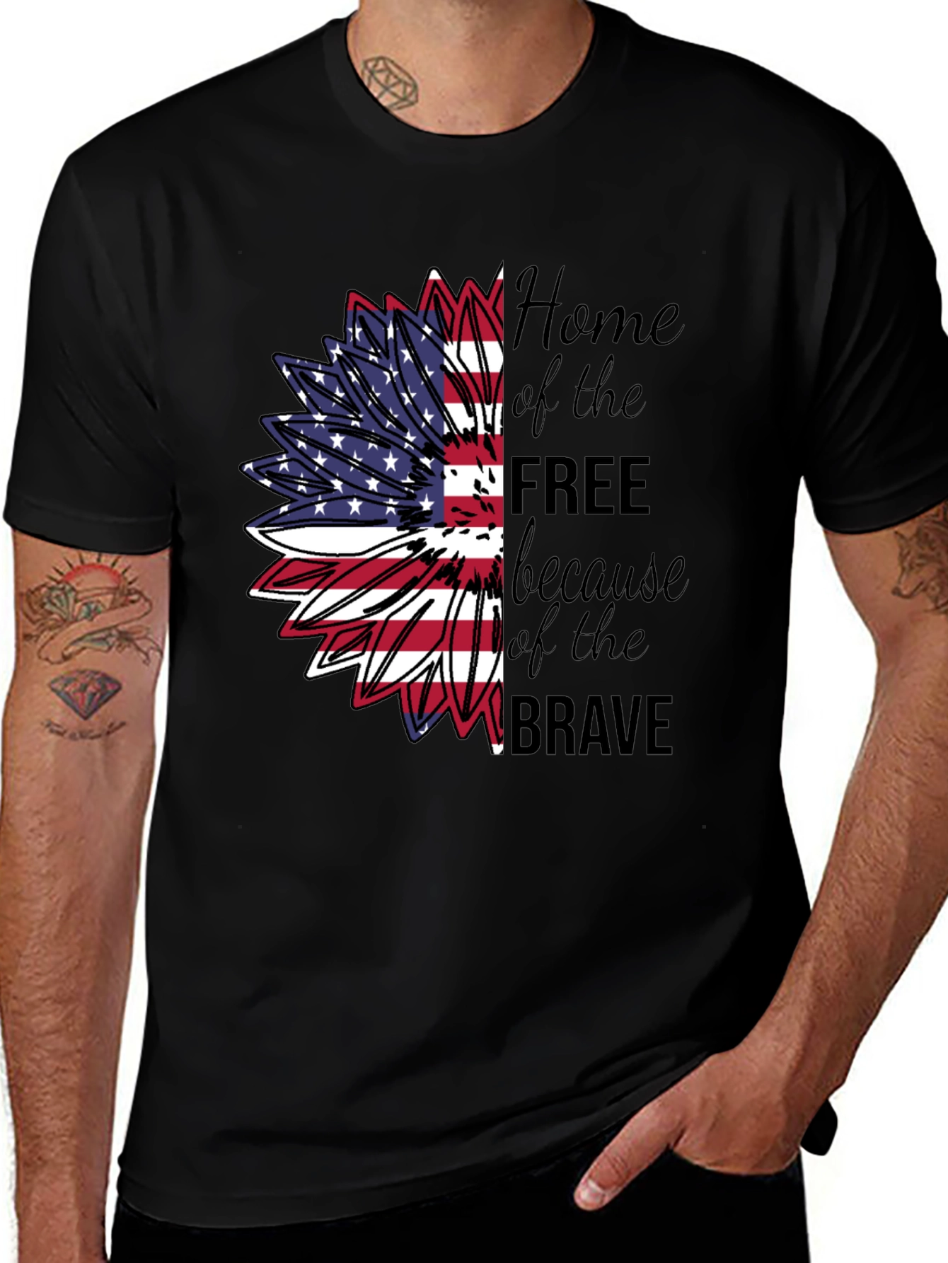 Patriotic Sunflower T-Shirt - Home of the Free