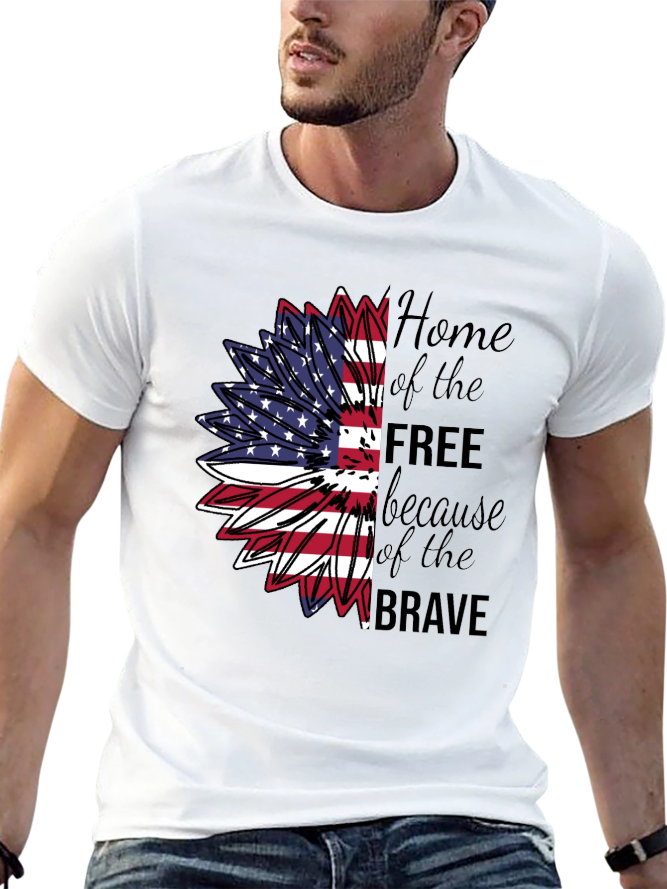 Patriotic Sunflower T-Shirt - Home of the Free