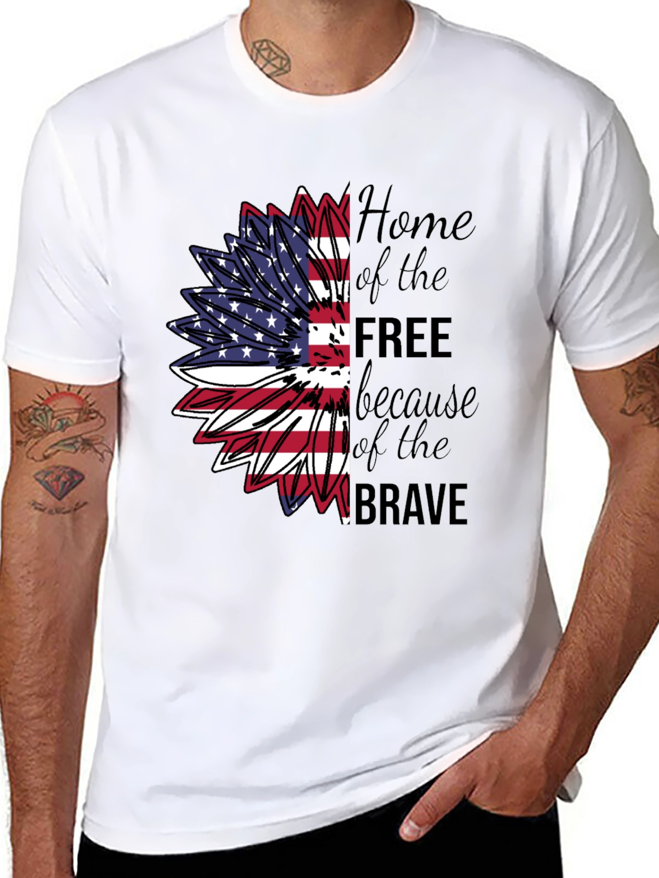 Patriotic Sunflower T-Shirt - Home of the Free
