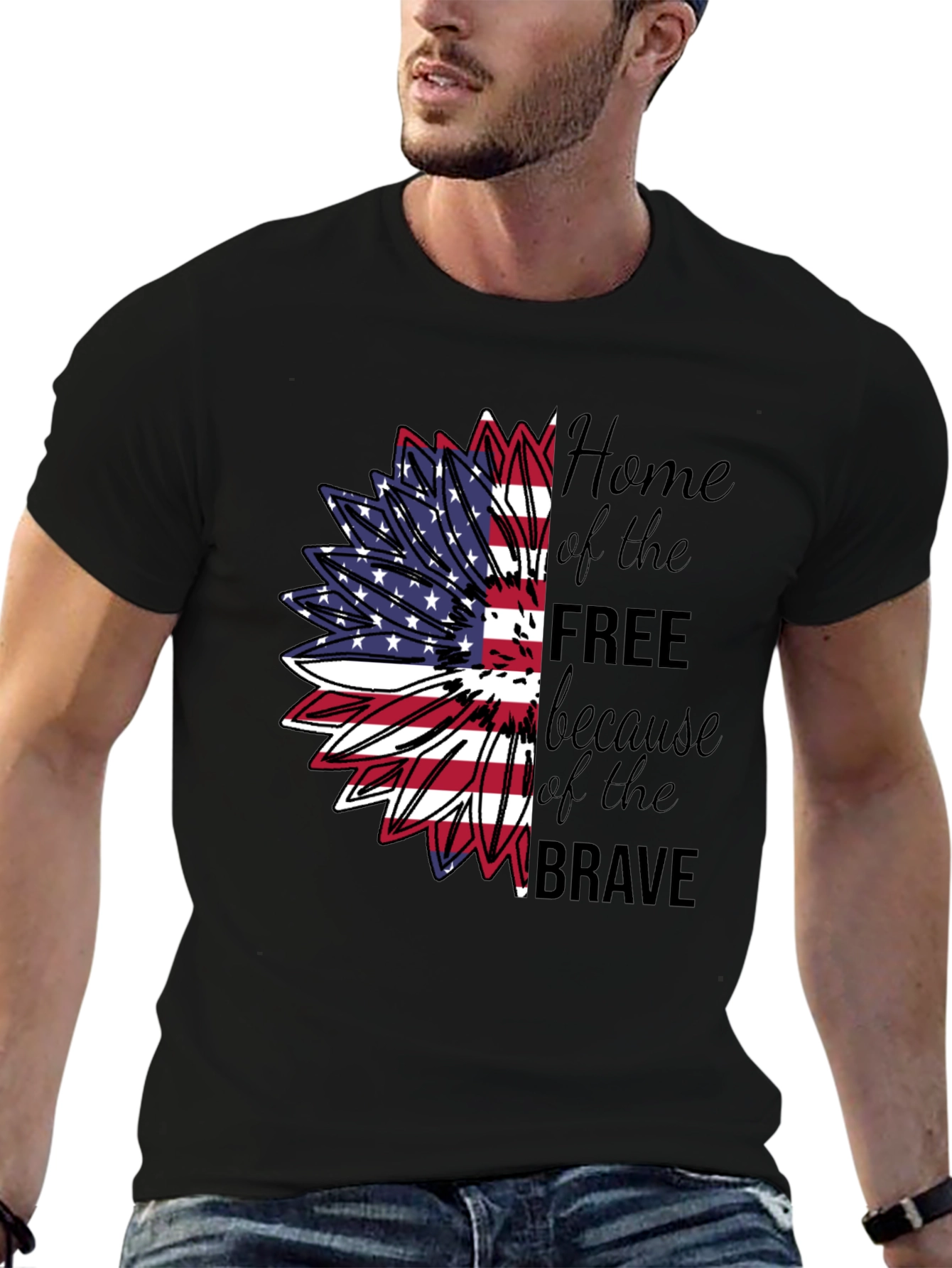 Patriotic Sunflower T-Shirt - Home of the Free