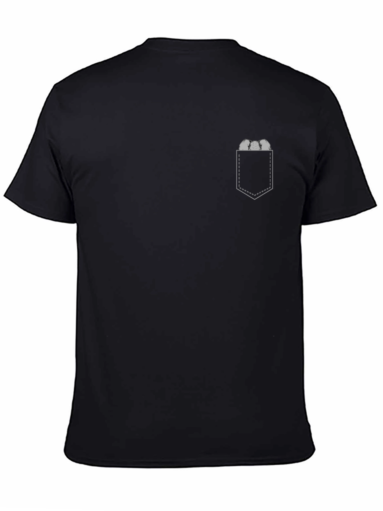 Mens Black Tee with Novelty Pocket Design