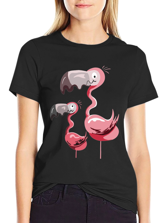 Funny Flamingo Family Graphic T-Shirt