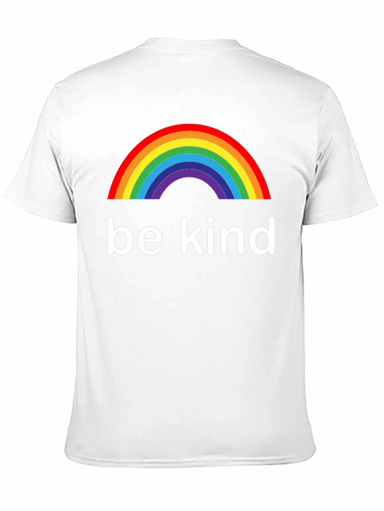 Be Kind Rainbow Graphic Tee - Black Cotton T-Shirt