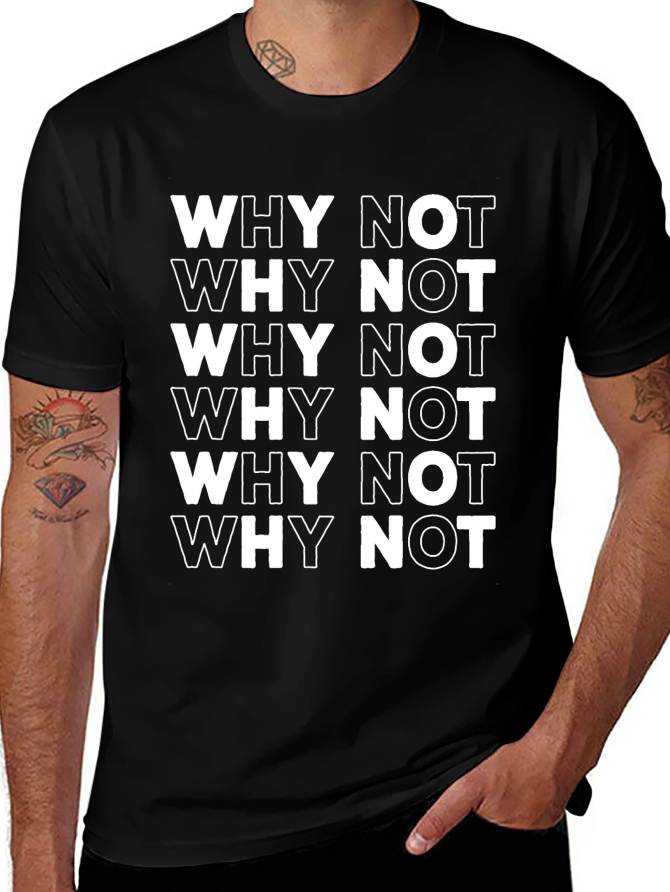 Why Not? Graphic Tee - Bold Black T-Shirt