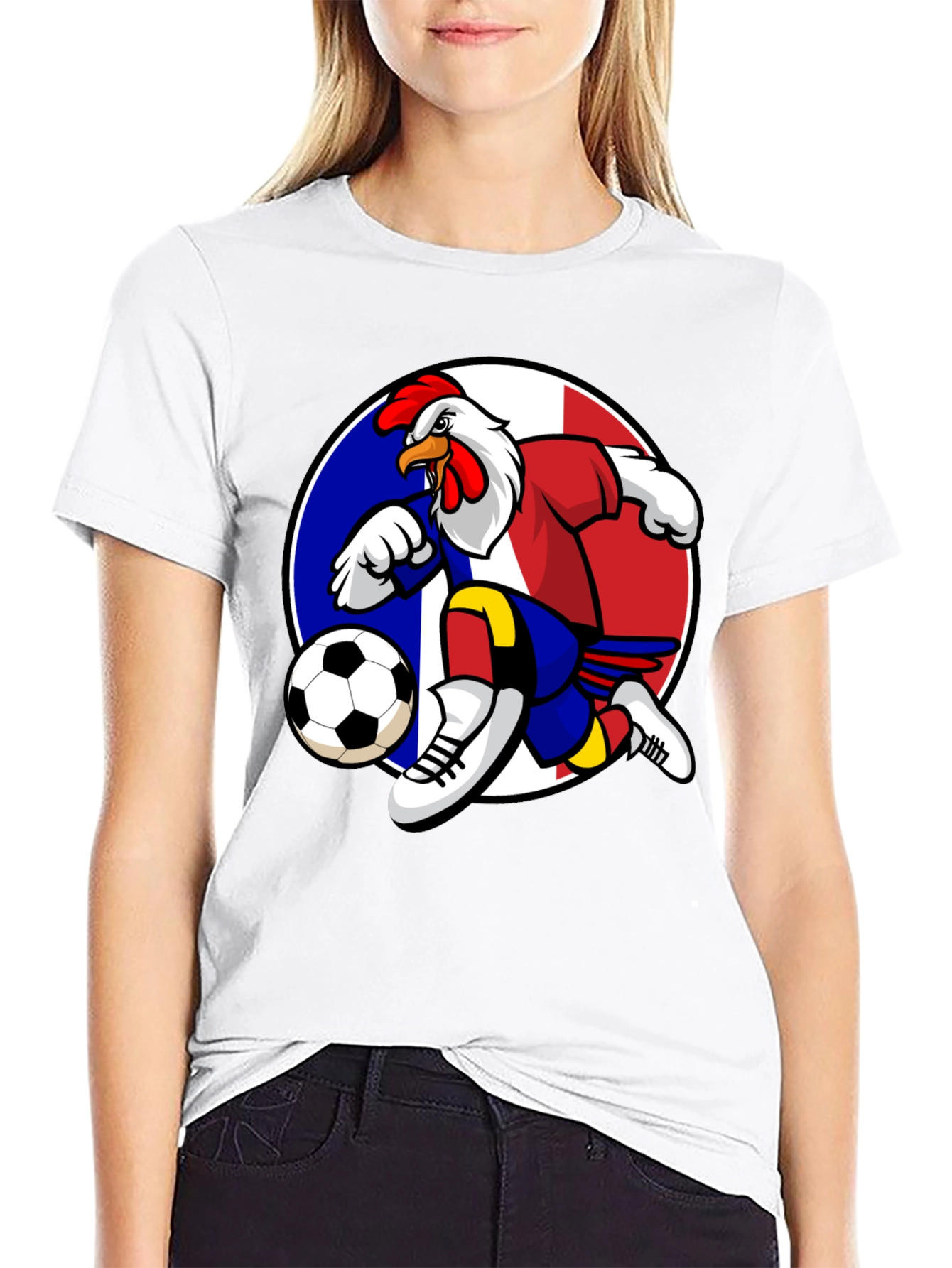 French Rooster Soccer T-Shirt - Black