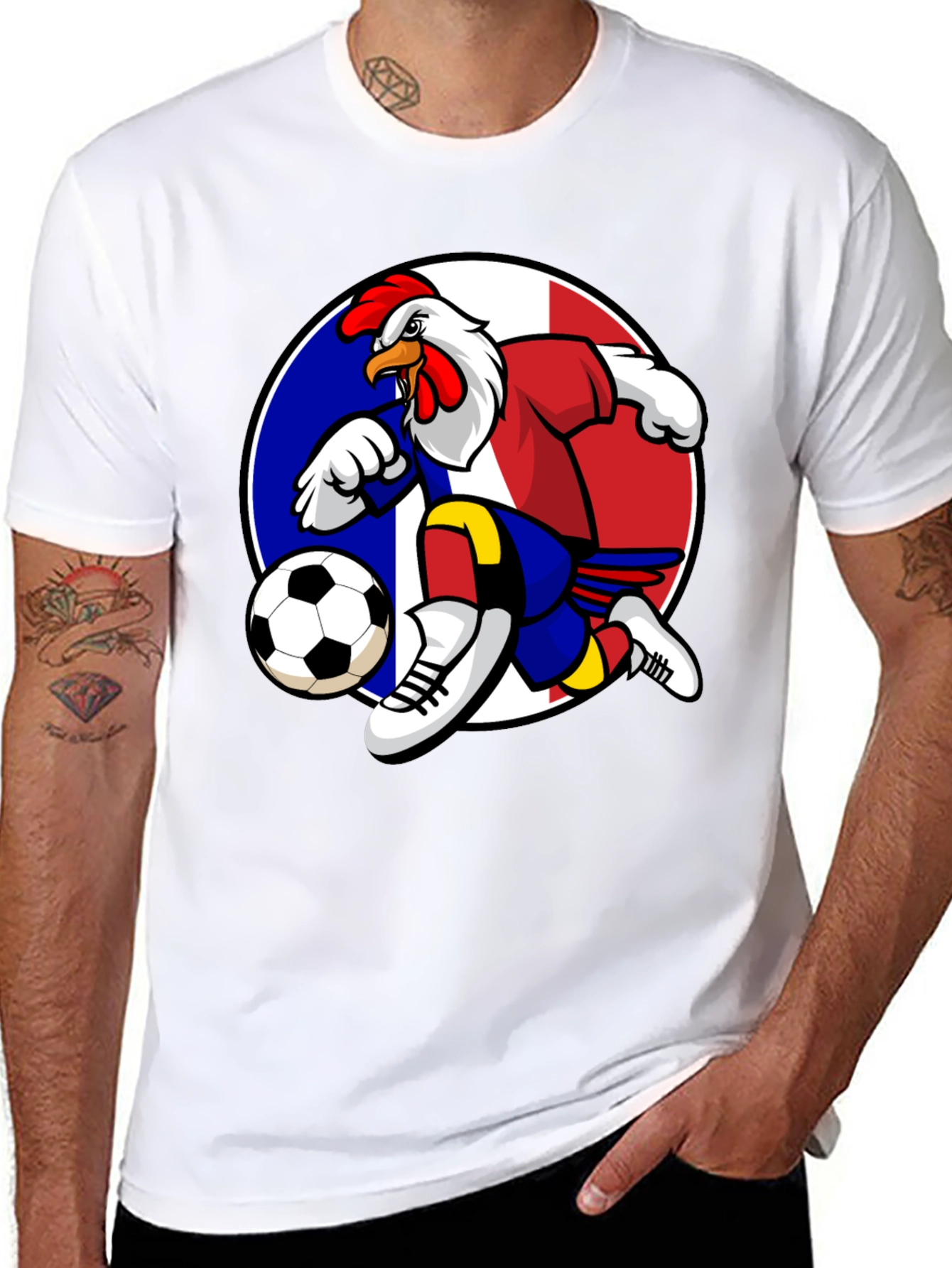 French Rooster Soccer T-Shirt - Black