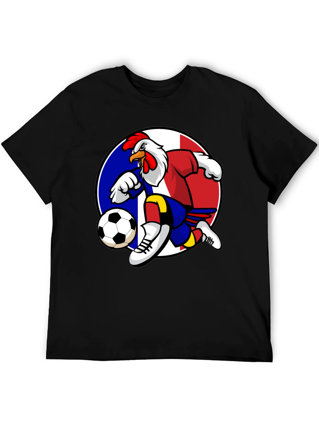 French Rooster Soccer T-Shirt - Black