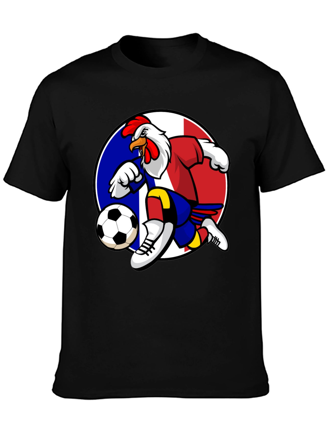 French Rooster Soccer T-Shirt - Black