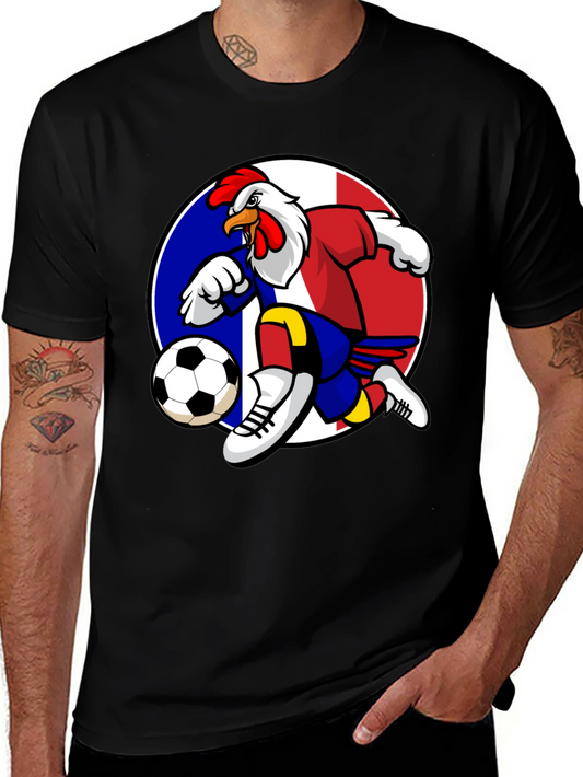 French Rooster Soccer T-Shirt - Black