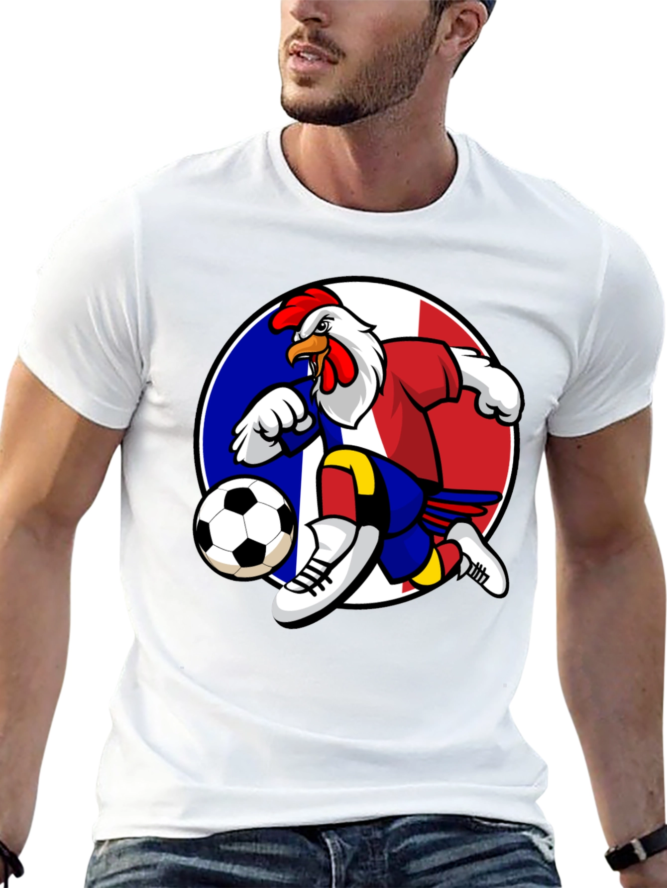 French Rooster Soccer T-Shirt - Black