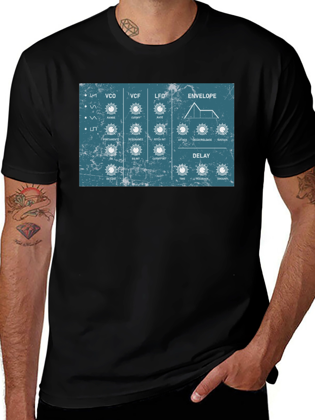 Synthesizer Control Panel Graphic T-Shirt