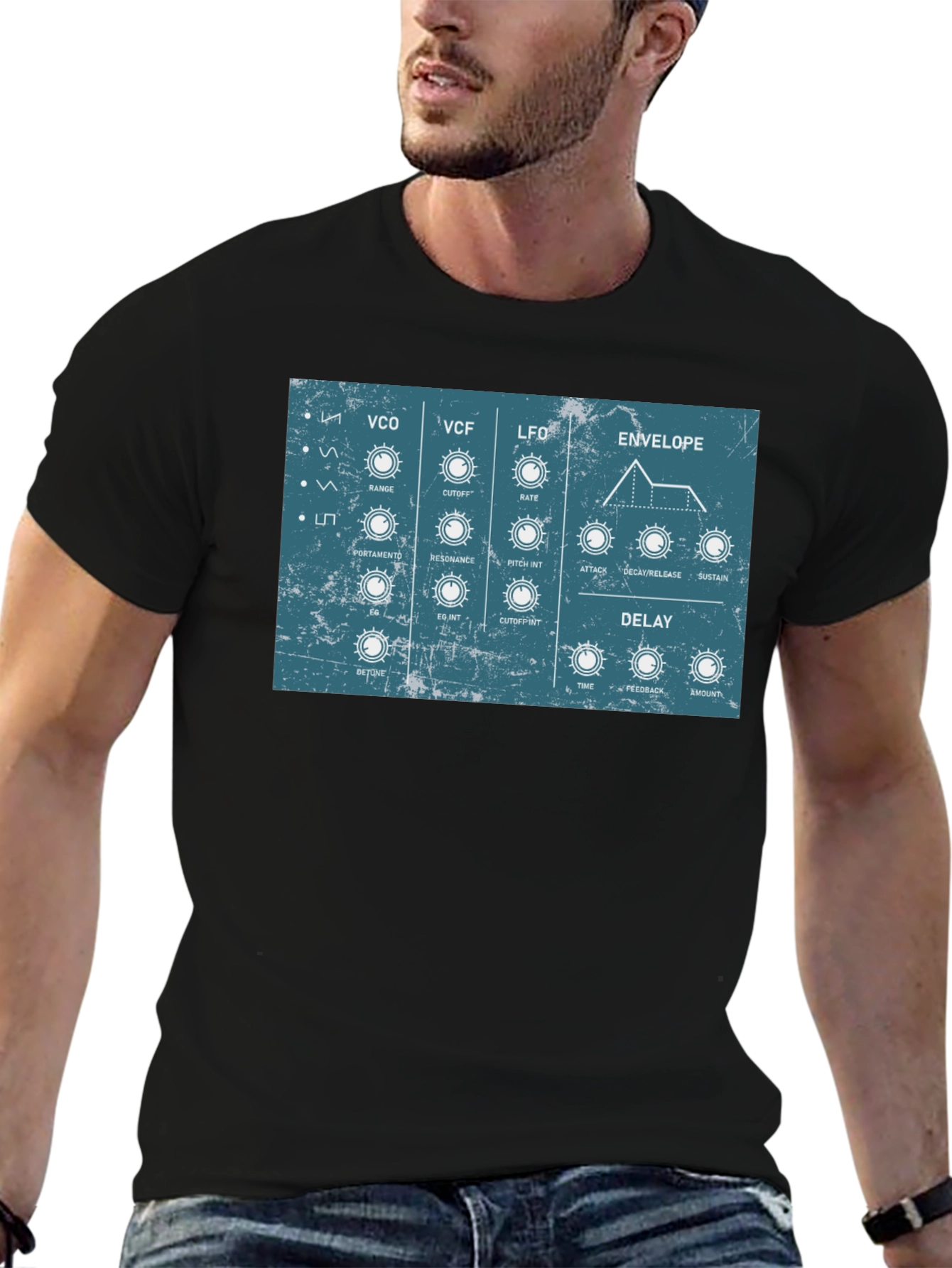 Synthesizer Control Panel Graphic T-Shirt