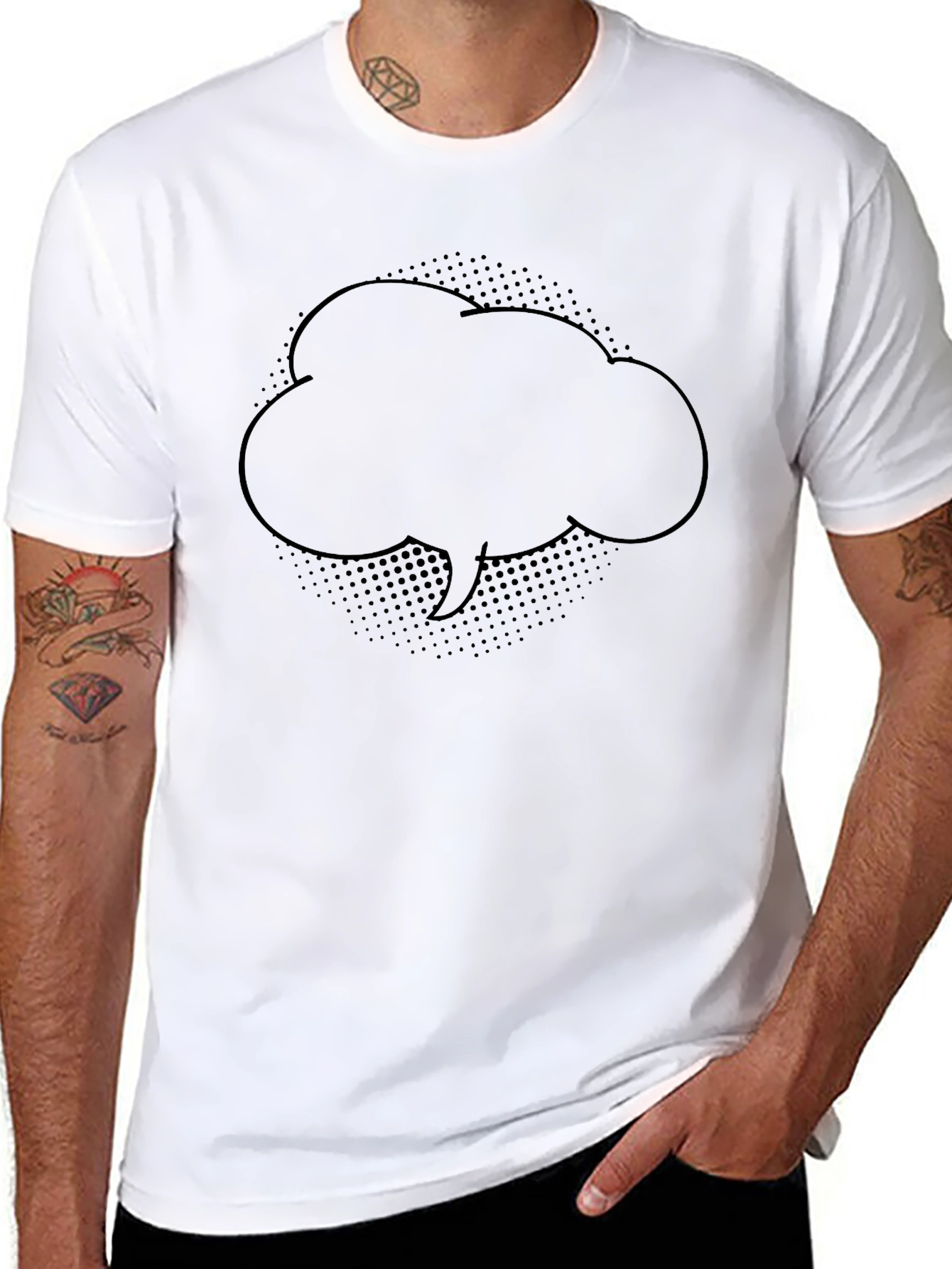 Comic Speech Bubble Black T-Shirt