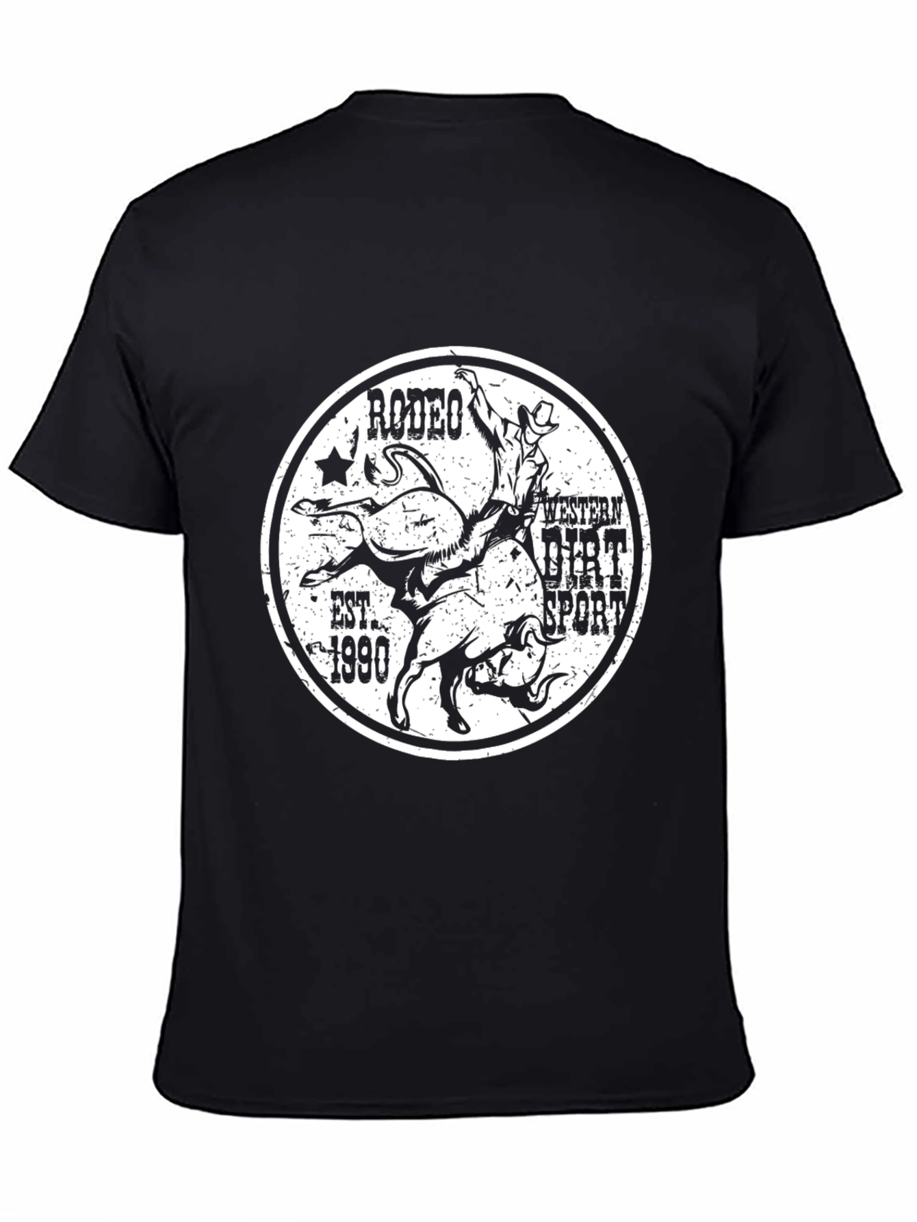 Rodeo Western Dirt Sport Black T-Shirt