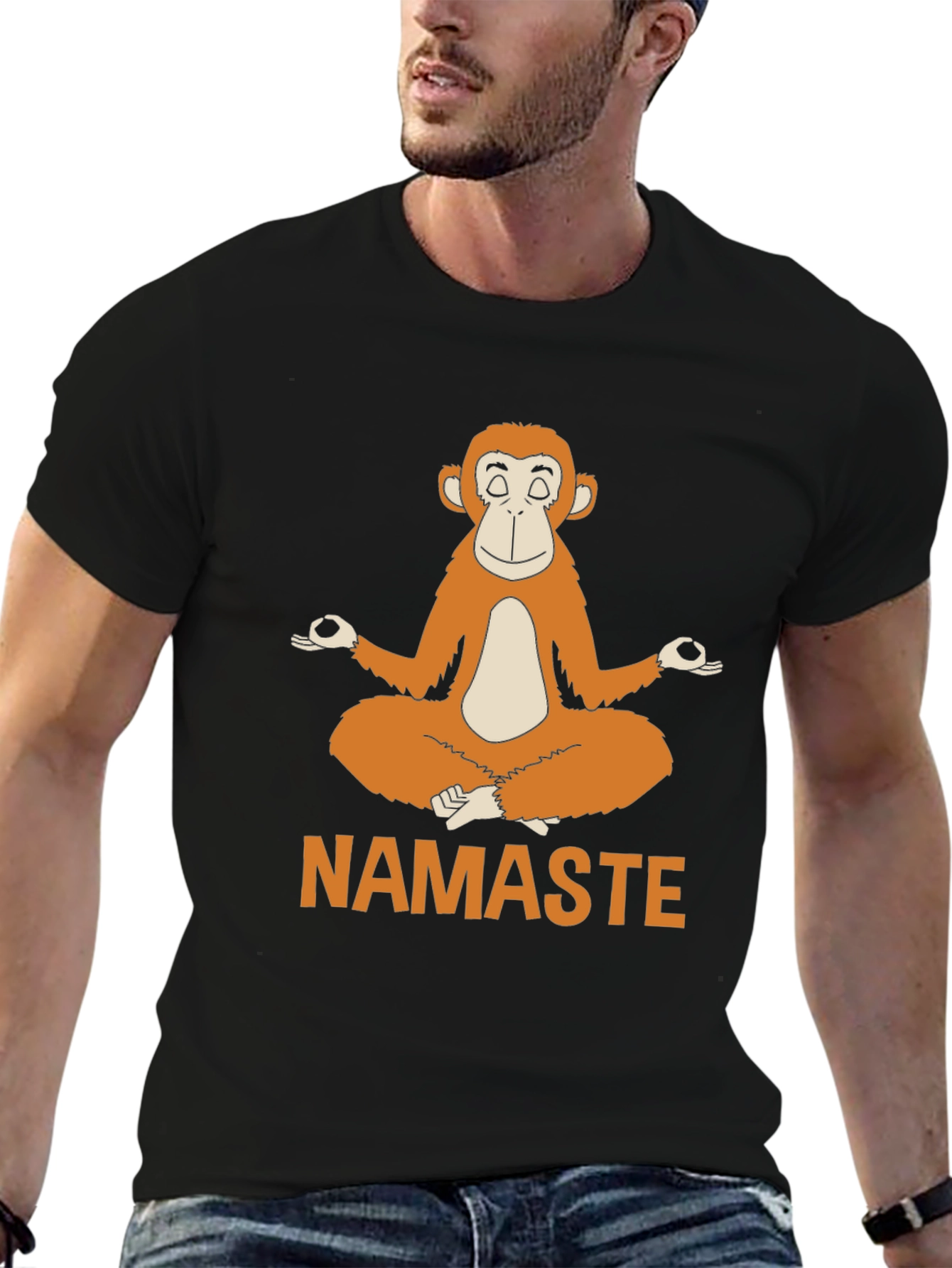 Namaste Monkey Graphic T-Shirt