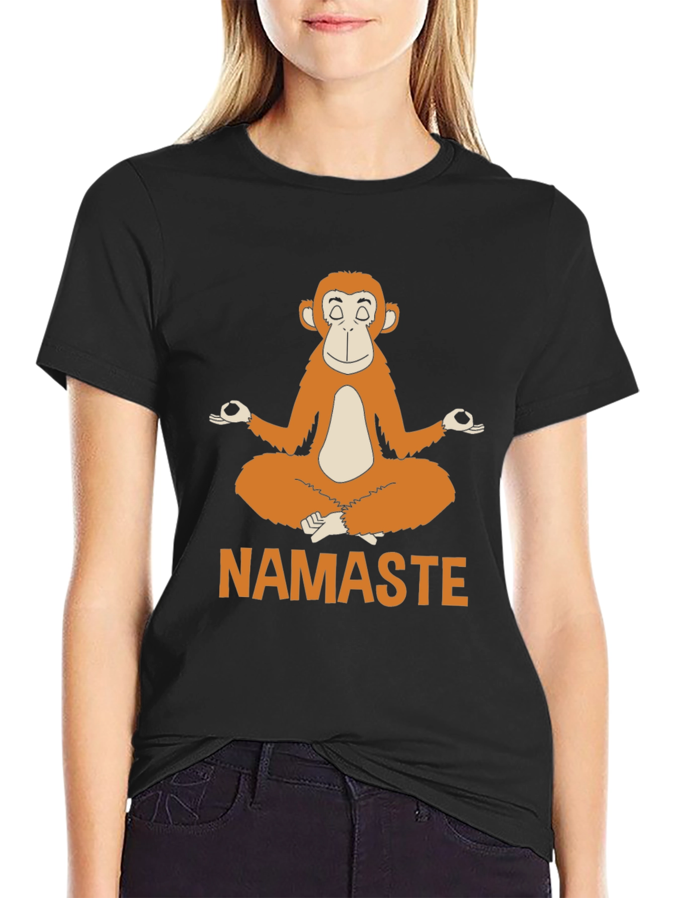 Namaste Monkey Graphic T-Shirt