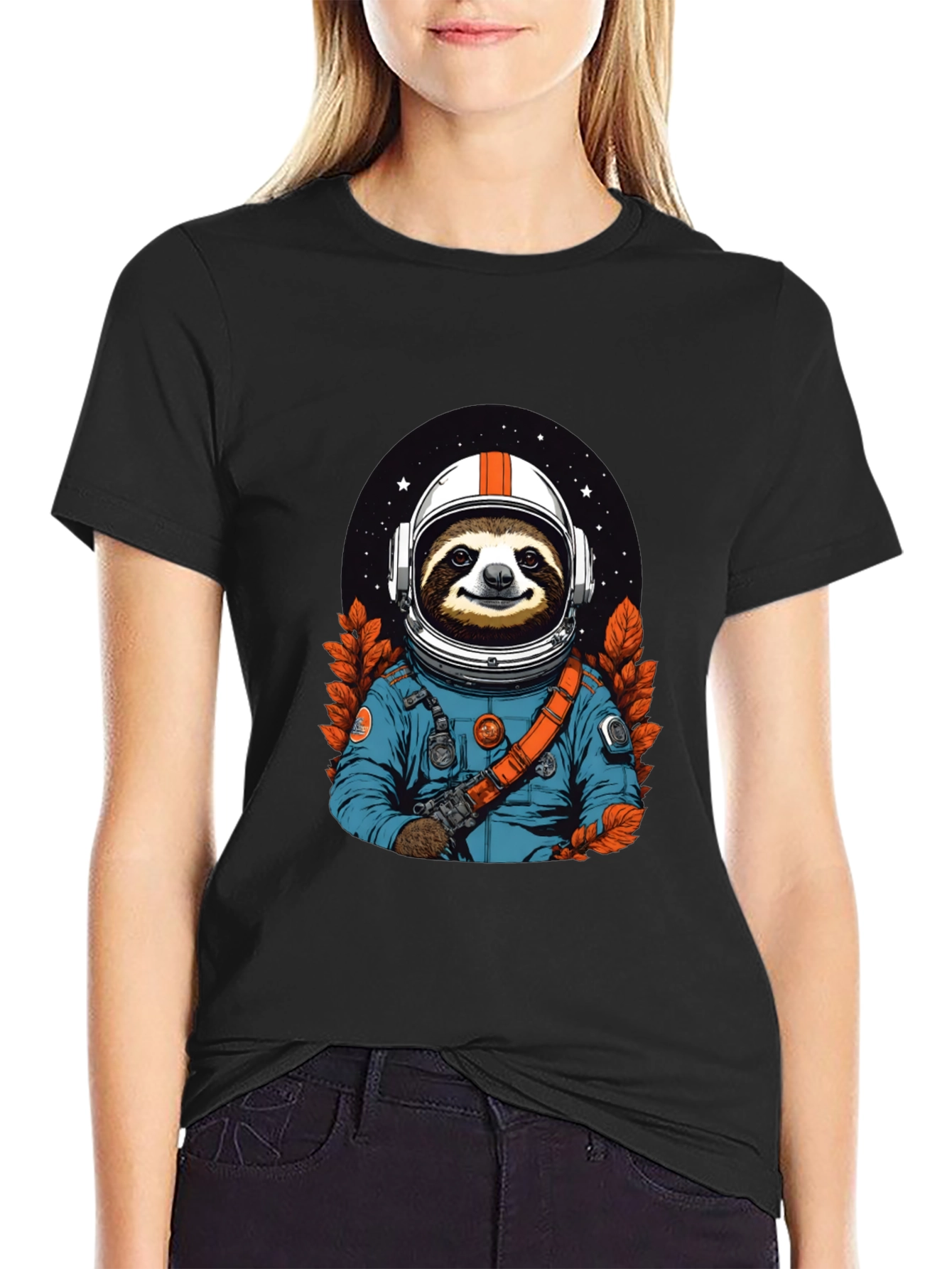 Sloth Astronaut Graphic Tee - Space Adventure Shirt