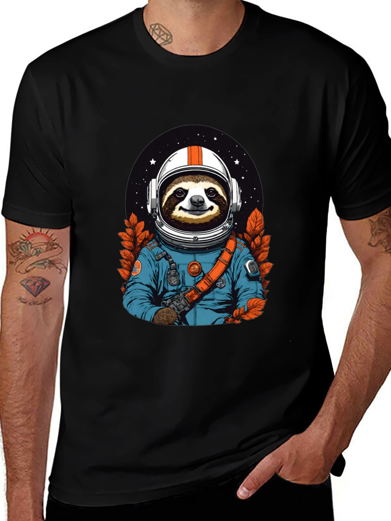 Sloth Astronaut Graphic Tee - Space Adventure Shirt