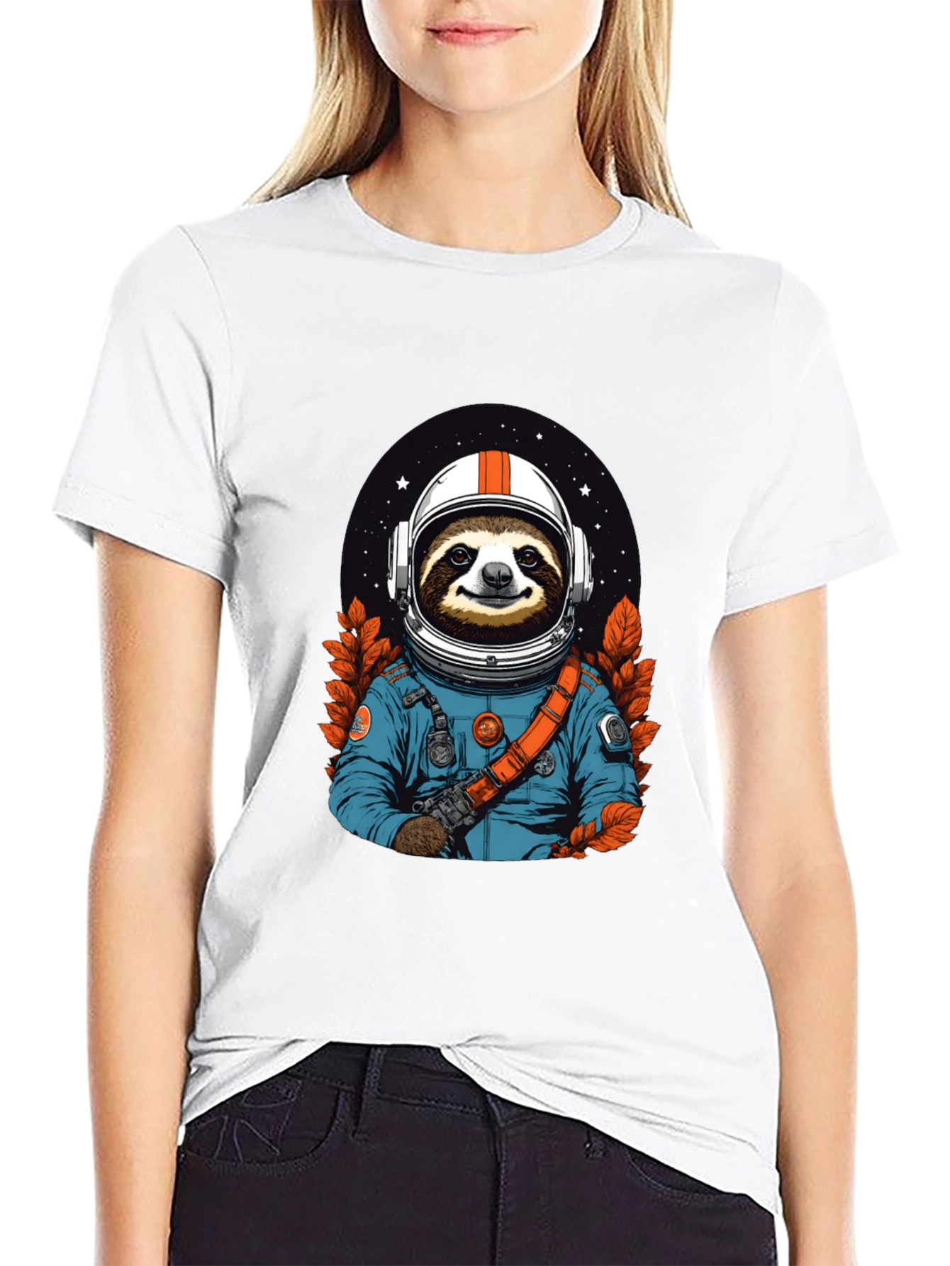 Sloth Astronaut Graphic Tee - Space Adventure Shirt