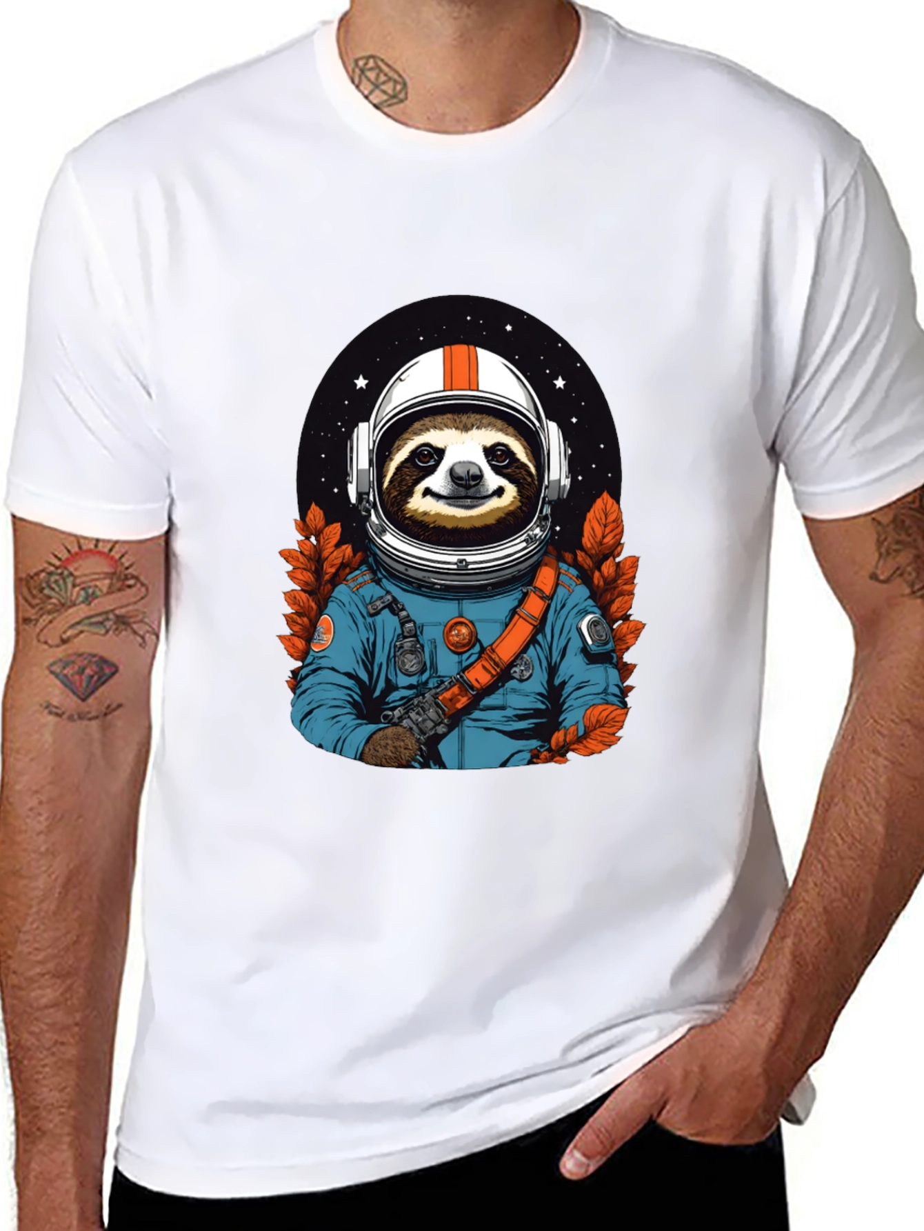 Sloth Astronaut Graphic Tee - Space Adventure Shirt