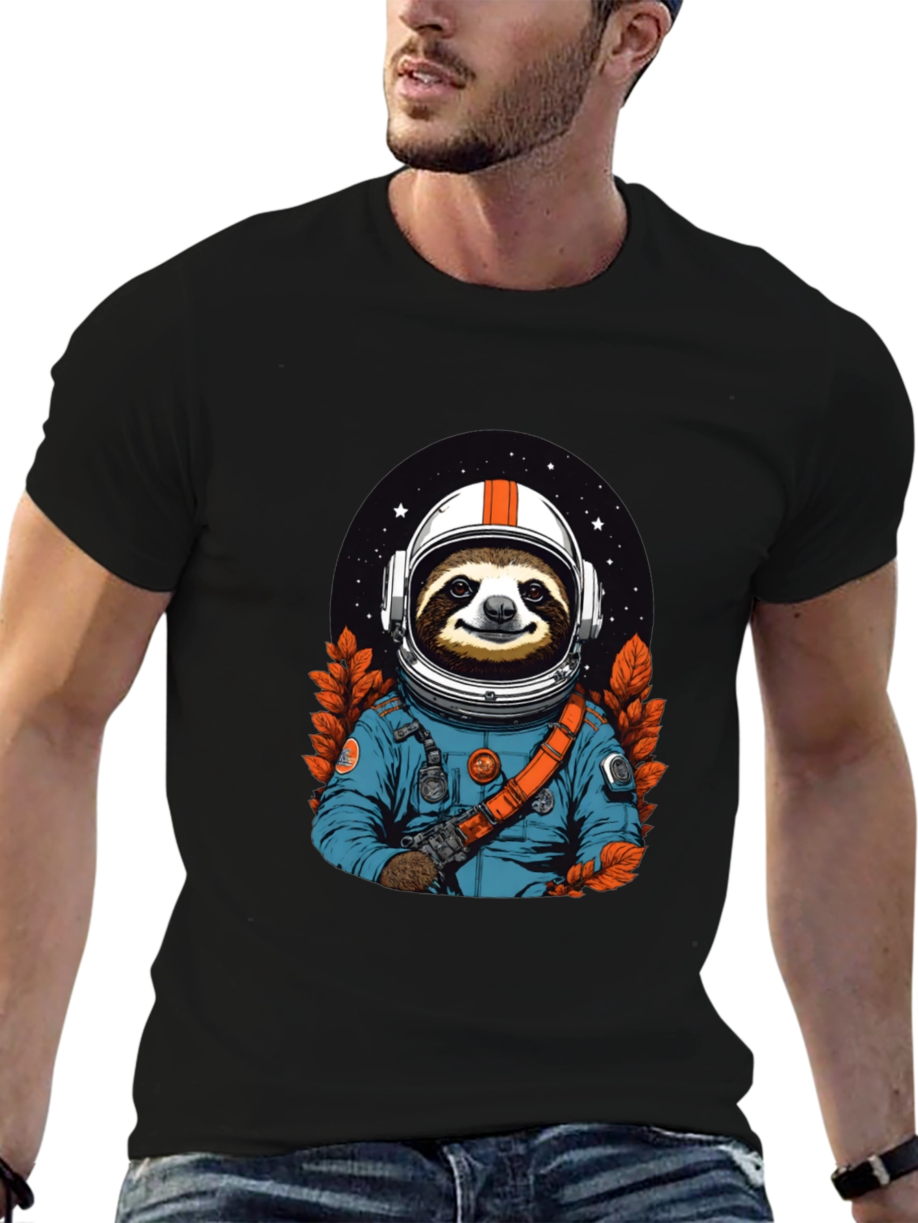 Sloth Astronaut Graphic Tee - Space Adventure Shirt