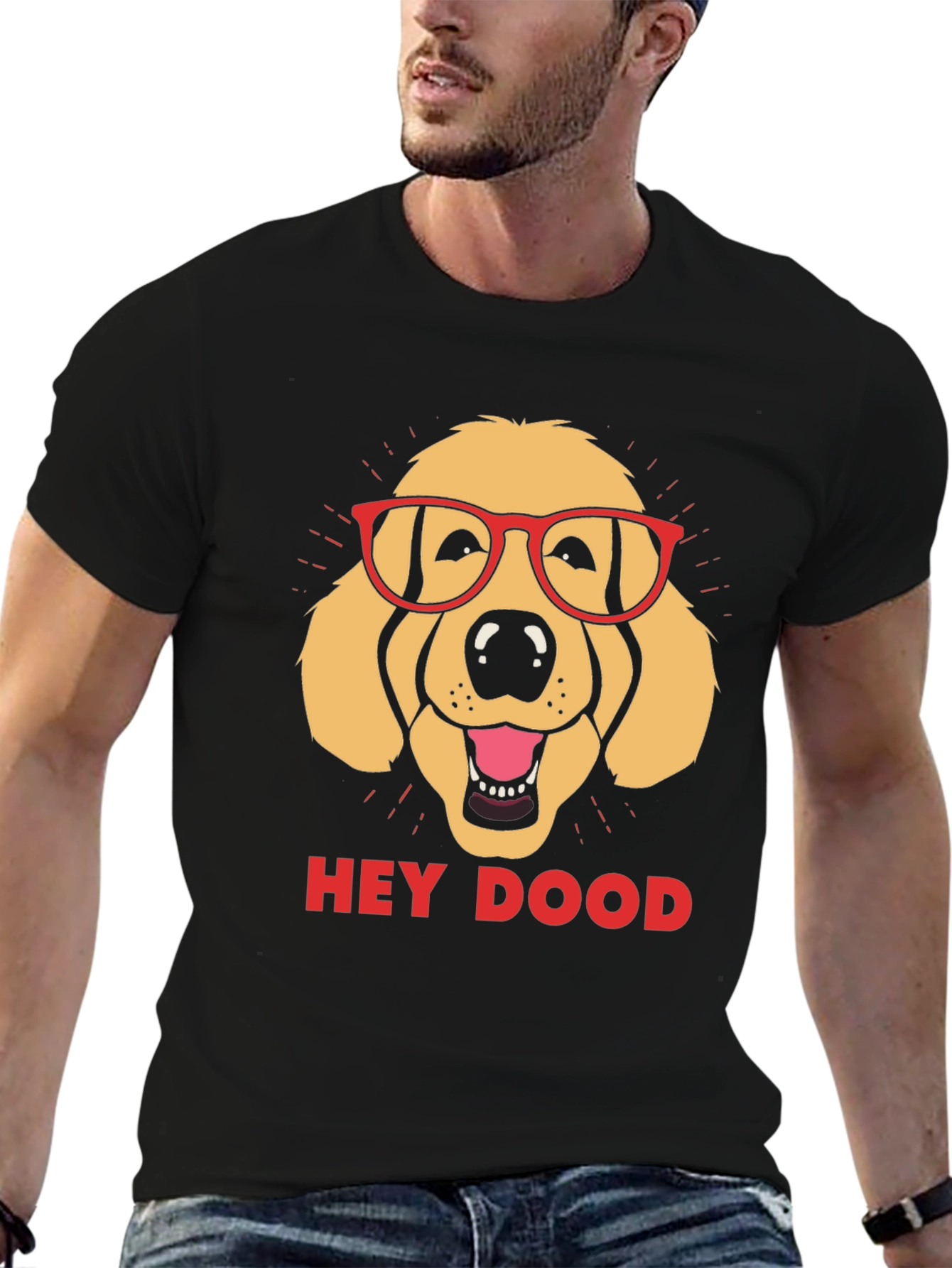 Hey Dood Golden Retriever Graphic T-Shirt