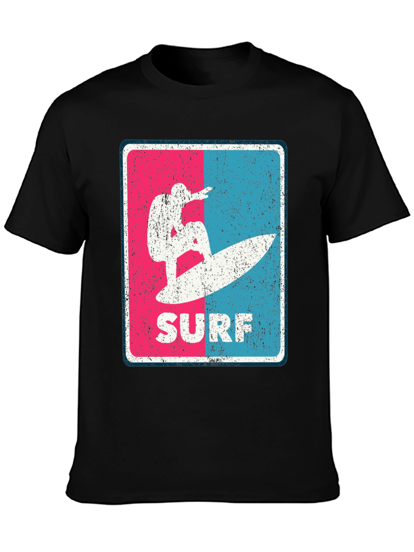 Surf Graphic Tee - Retro Style Black T-Shirt
