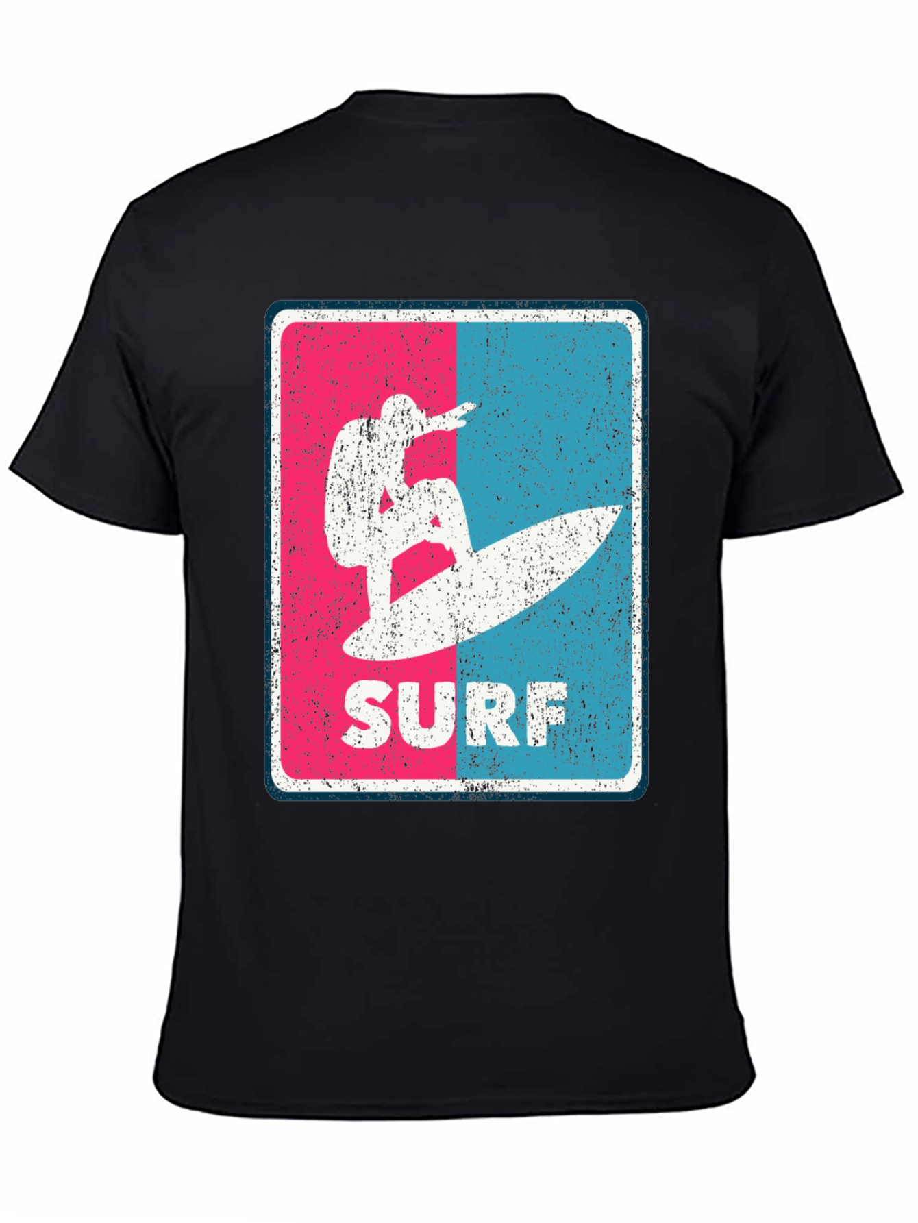 Surf Graphic Tee - Retro Style Black T-Shirt