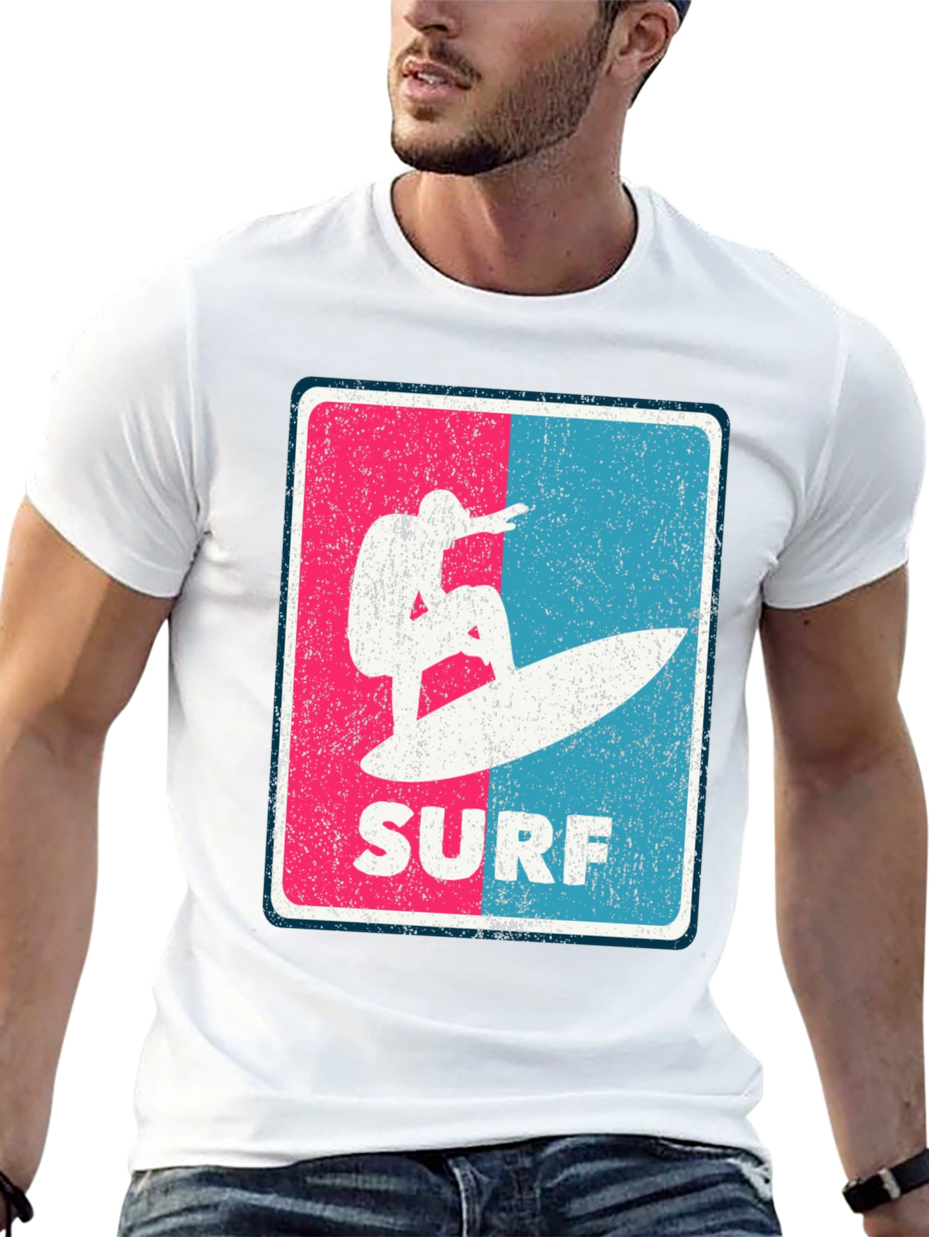 Surf Graphic Tee - Retro Style Black T-Shirt