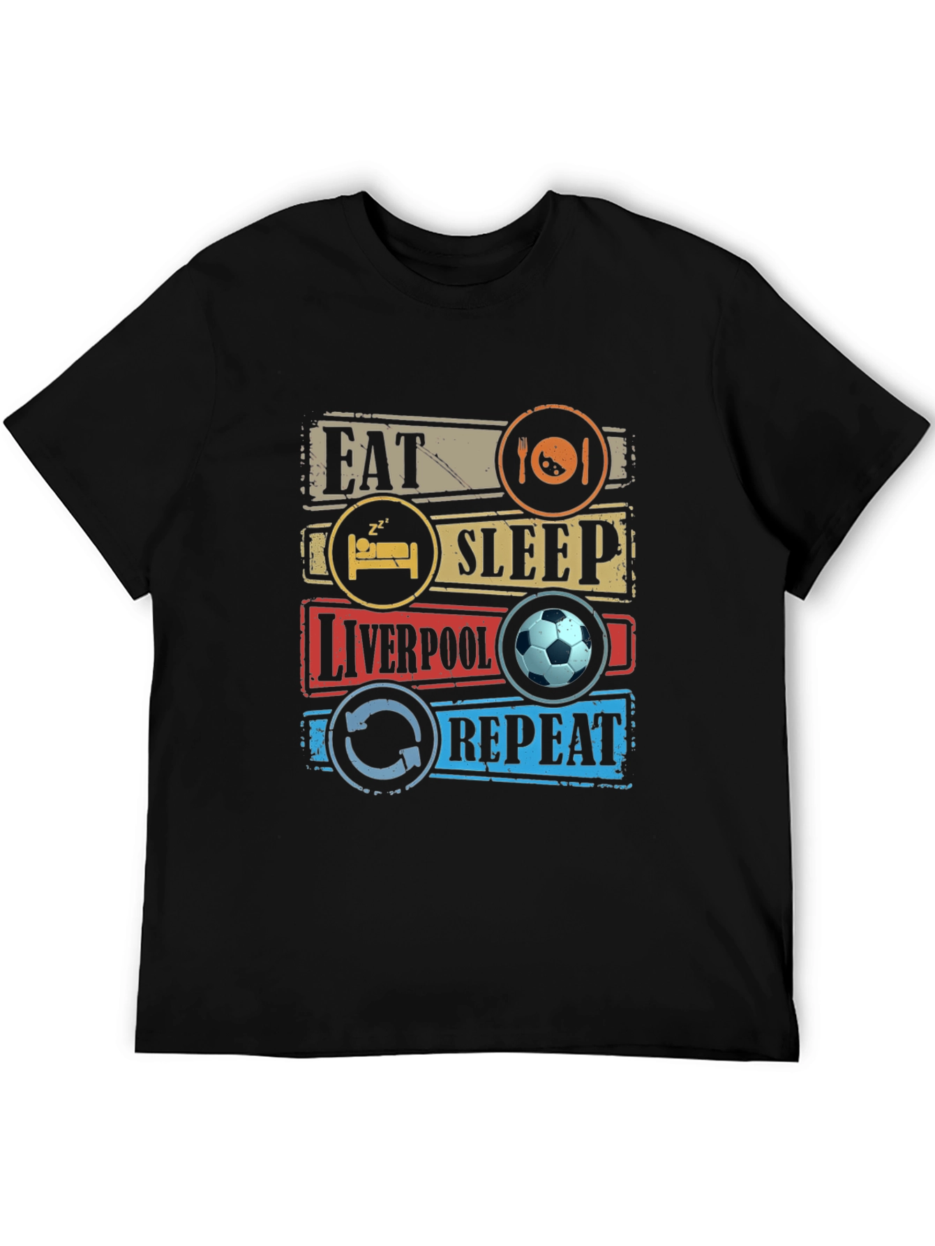 Eat Sleep Liverpool Repeat Graphic T-Shirt