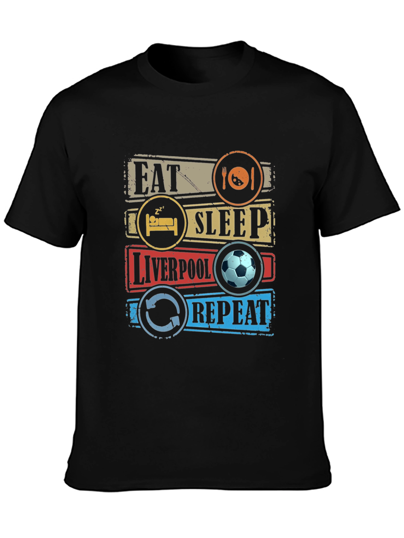 Eat Sleep Liverpool Repeat Graphic T-Shirt