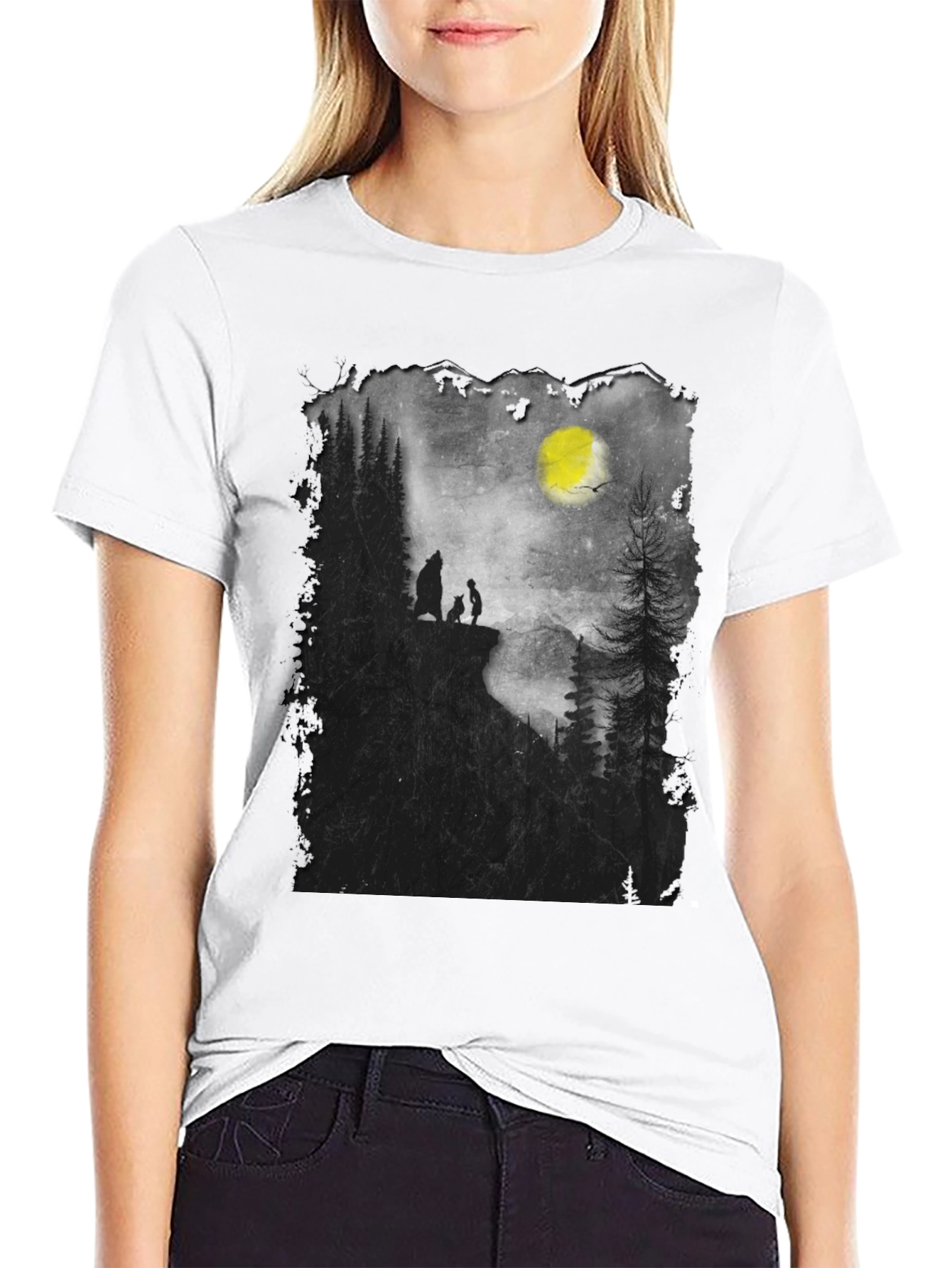 Nature Scene Mens Black T-Shirt