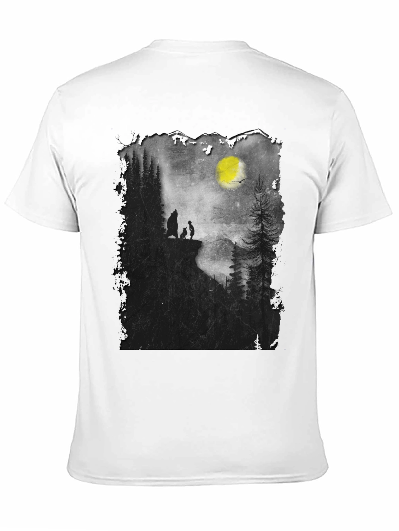 Nature Scene Mens Black T-Shirt