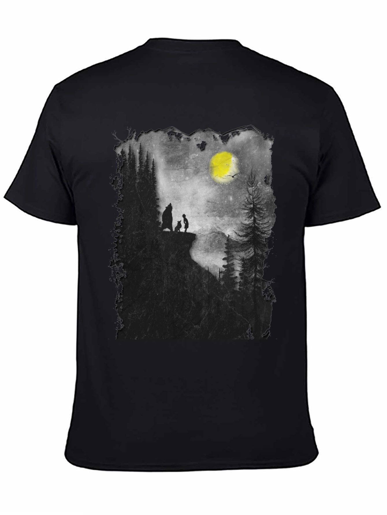 Nature Scene Mens Black T-Shirt