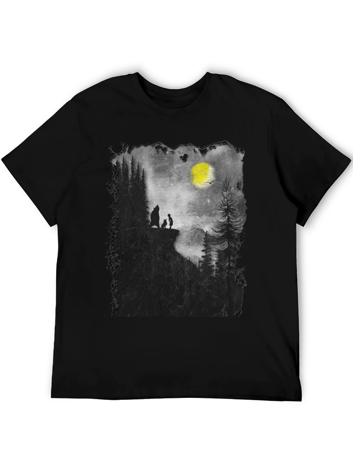 Nature Scene Mens Black T-Shirt