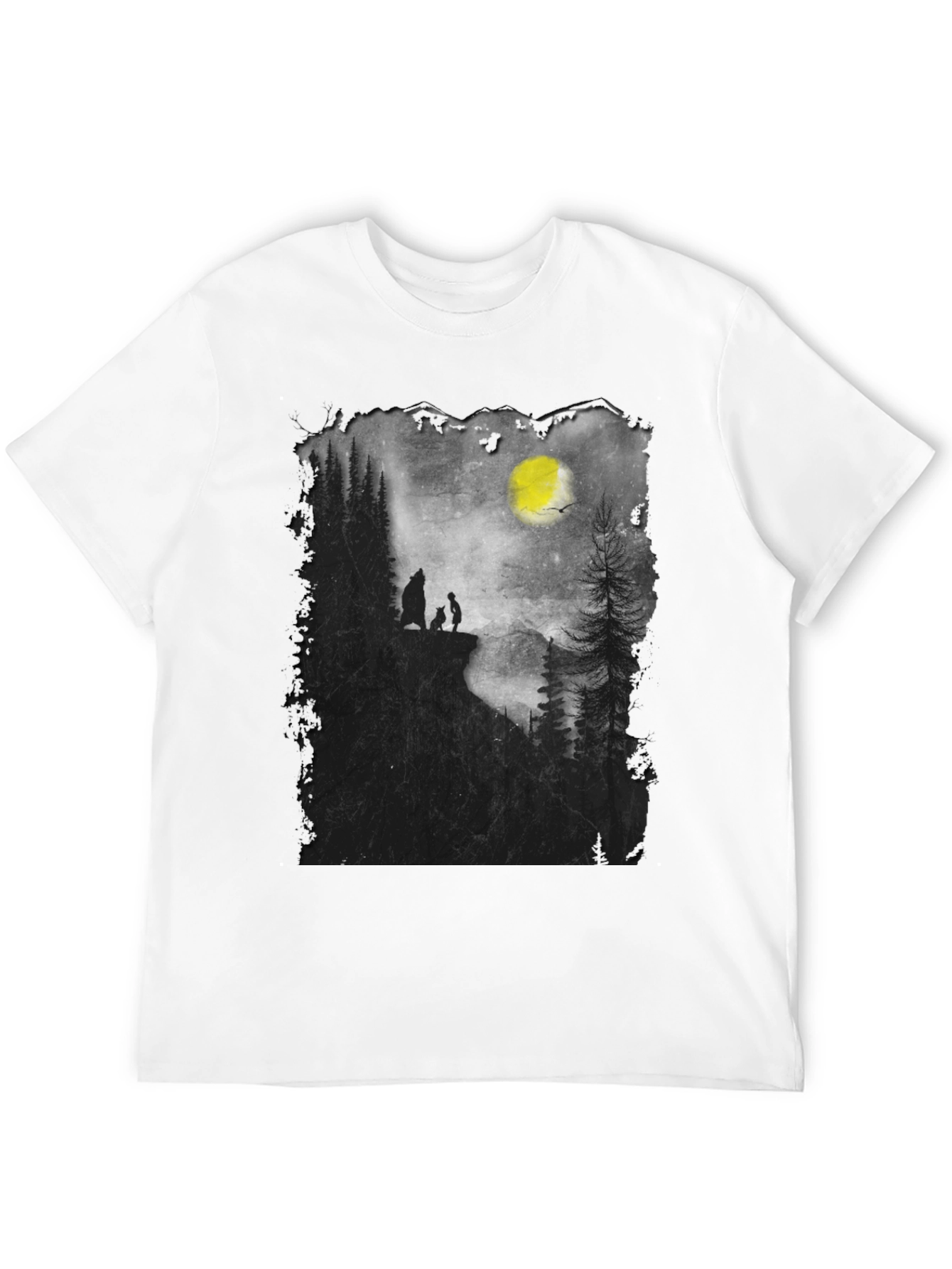 Nature Scene Mens Black T-Shirt