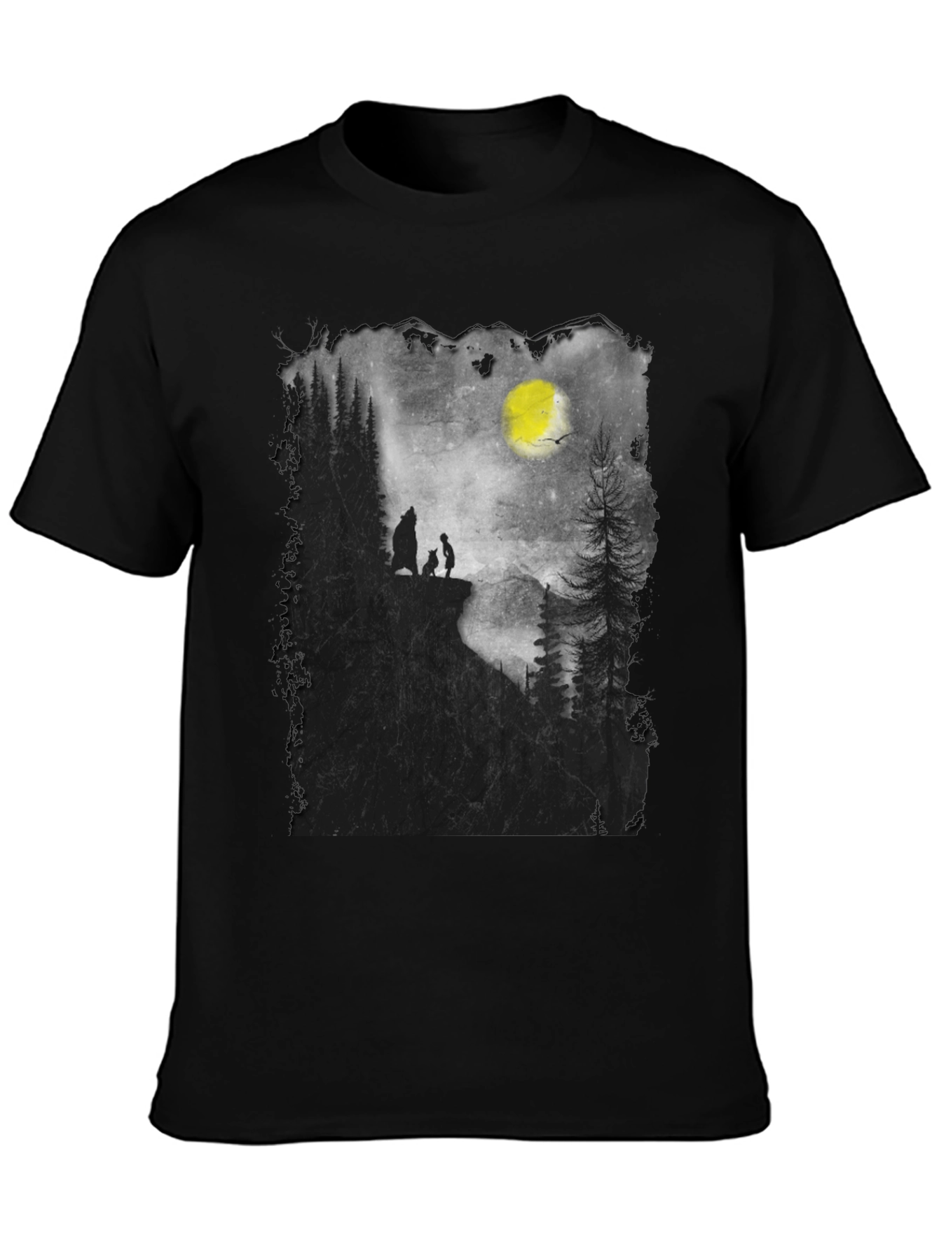 Nature Scene Mens Black T-Shirt