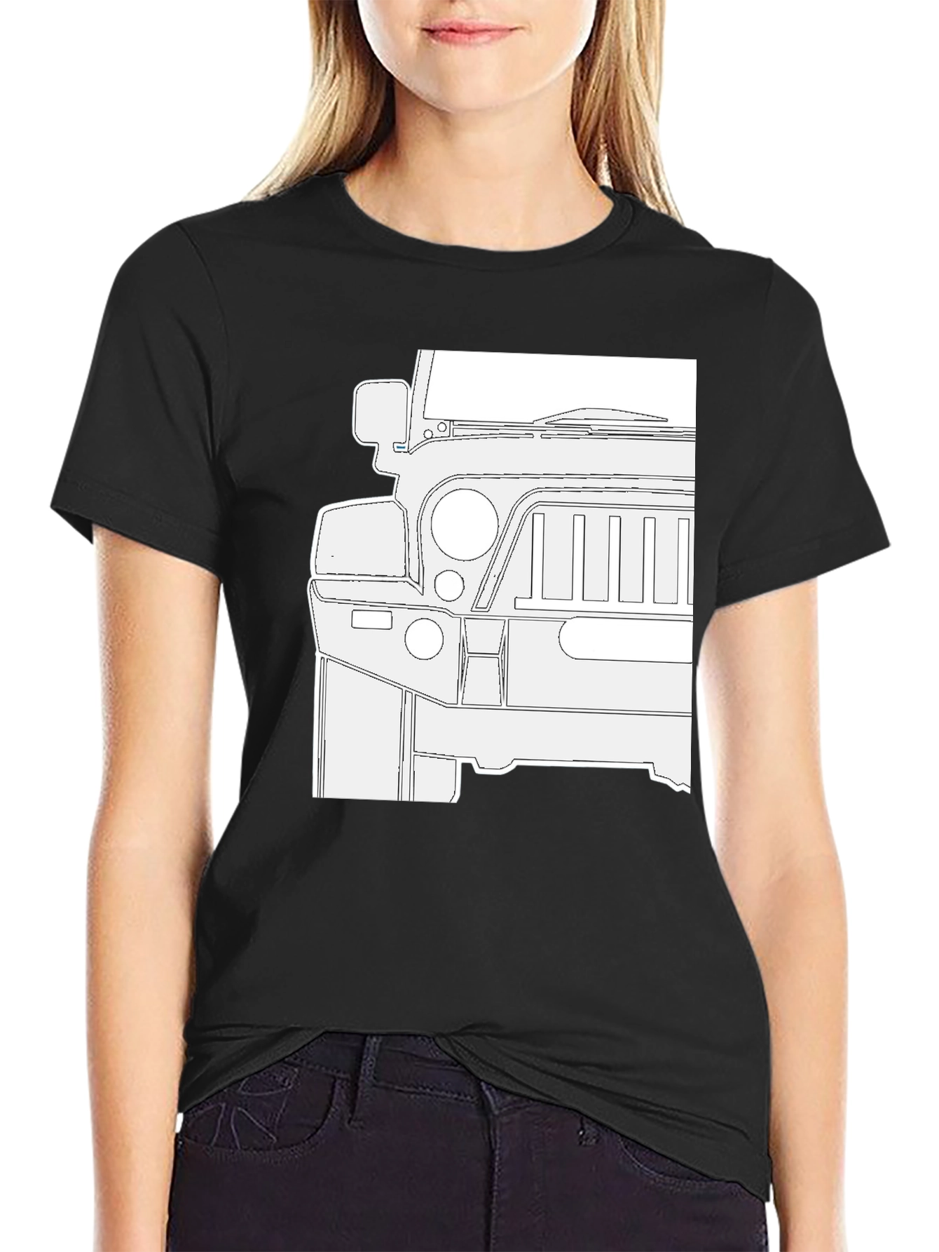 Jeep Outline Graphic Black T-Shirt