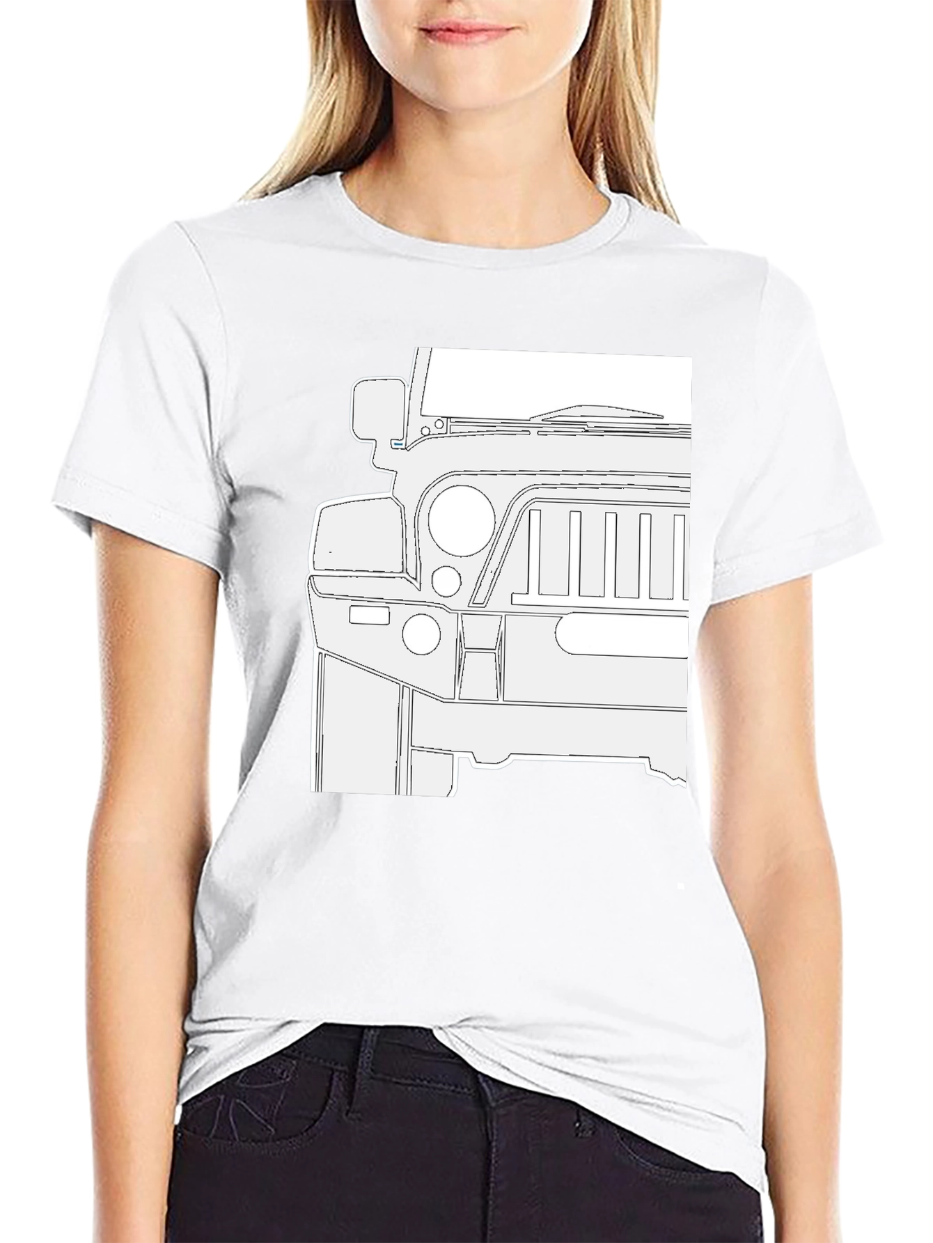 Jeep Outline Graphic Black T-Shirt
