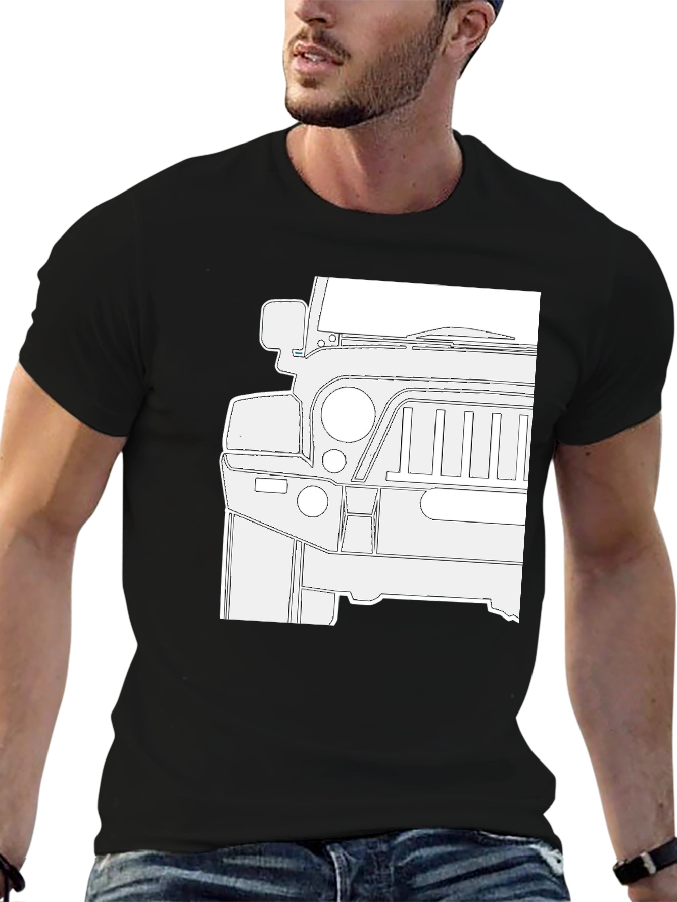 Jeep Outline Graphic Black T-Shirt