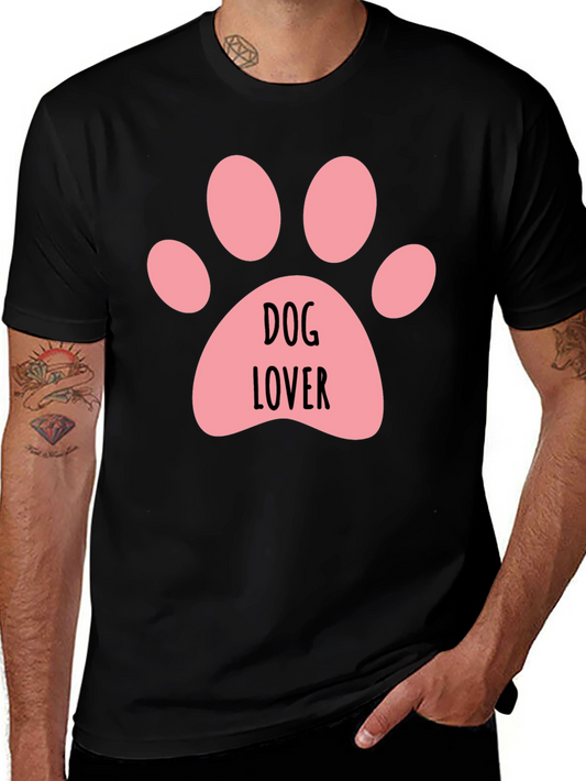 Dog Lover Paw Print Black T-Shirt